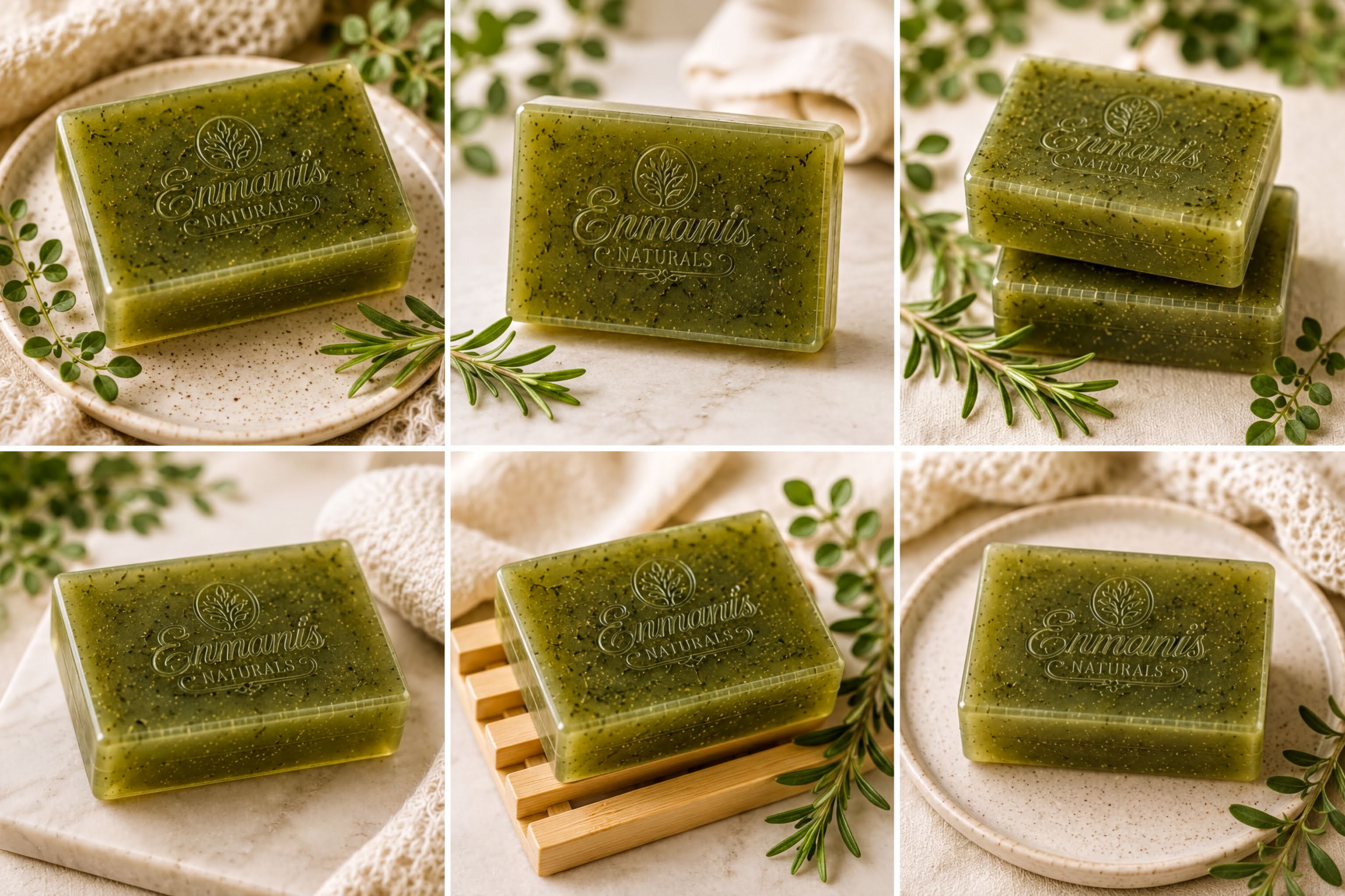 Rue Bar Rosemary Soap | Organic Skin Cleanser | Handcrafted Gift | 4 oz - Enmanis Naturals