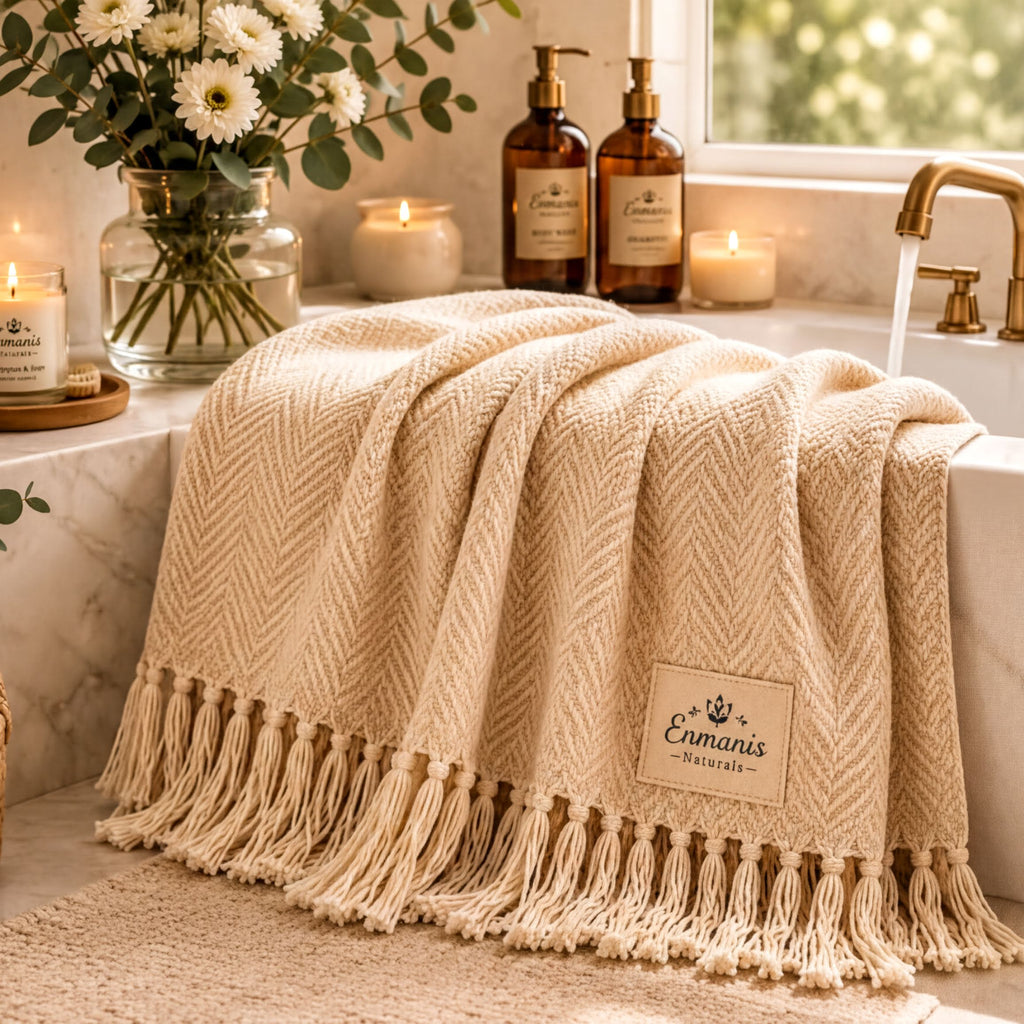 Turkish Cotton Throw Blanket Organic Lightweight Material Breathable Summer Blanket Premium Weave Construction 67 X 86 Inch Size Perfect Sofa Throw Bedroom Layering Piece Sustainable Natural Cotton Fiber Luxury Home Comfort Year Round Use