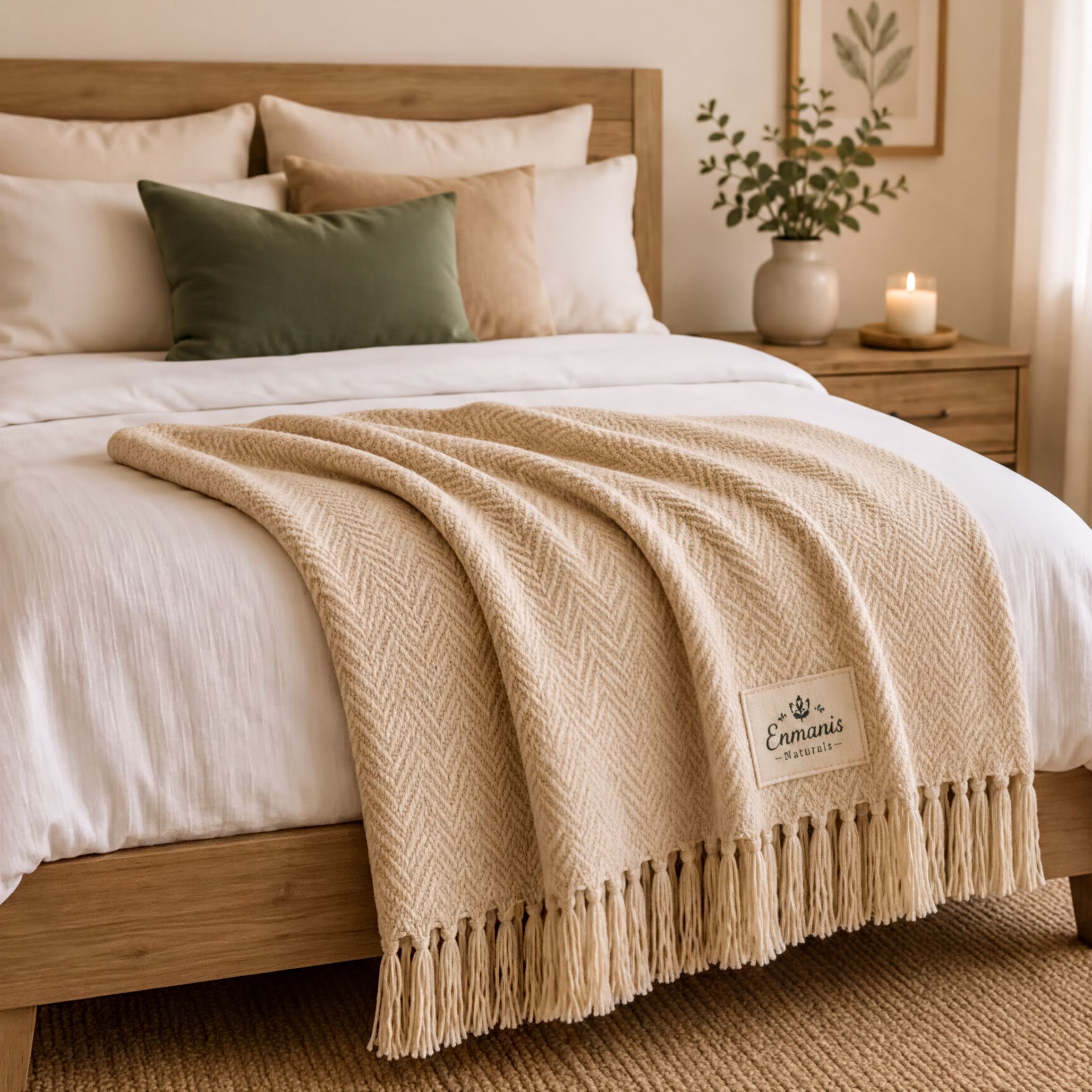 Premium Home Throw Blanket Turkish Cotton Organic Lightweight Breathable Weave Perfect Sofa Blanket Bedroom Layering Essential 67 X 86 Inch Oversized Comfort Year Round Use Sustainable Natural Fiber Luxury Quality Timeless Design Beautiful