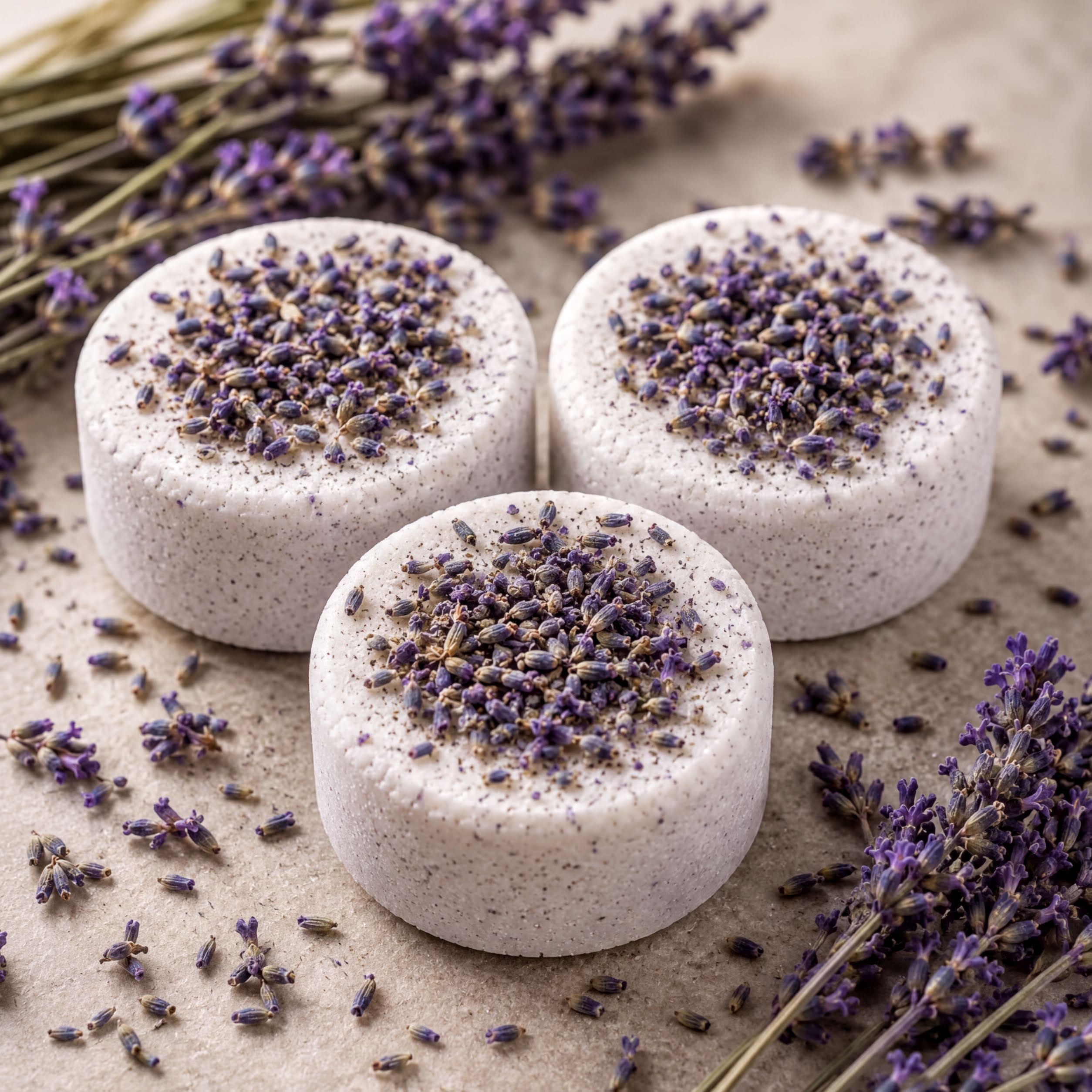 Lavender Shower Steamers Gift Set | Aromatherapy Shower Bombs, Bamboo Dish Included - Enmanis Naturals