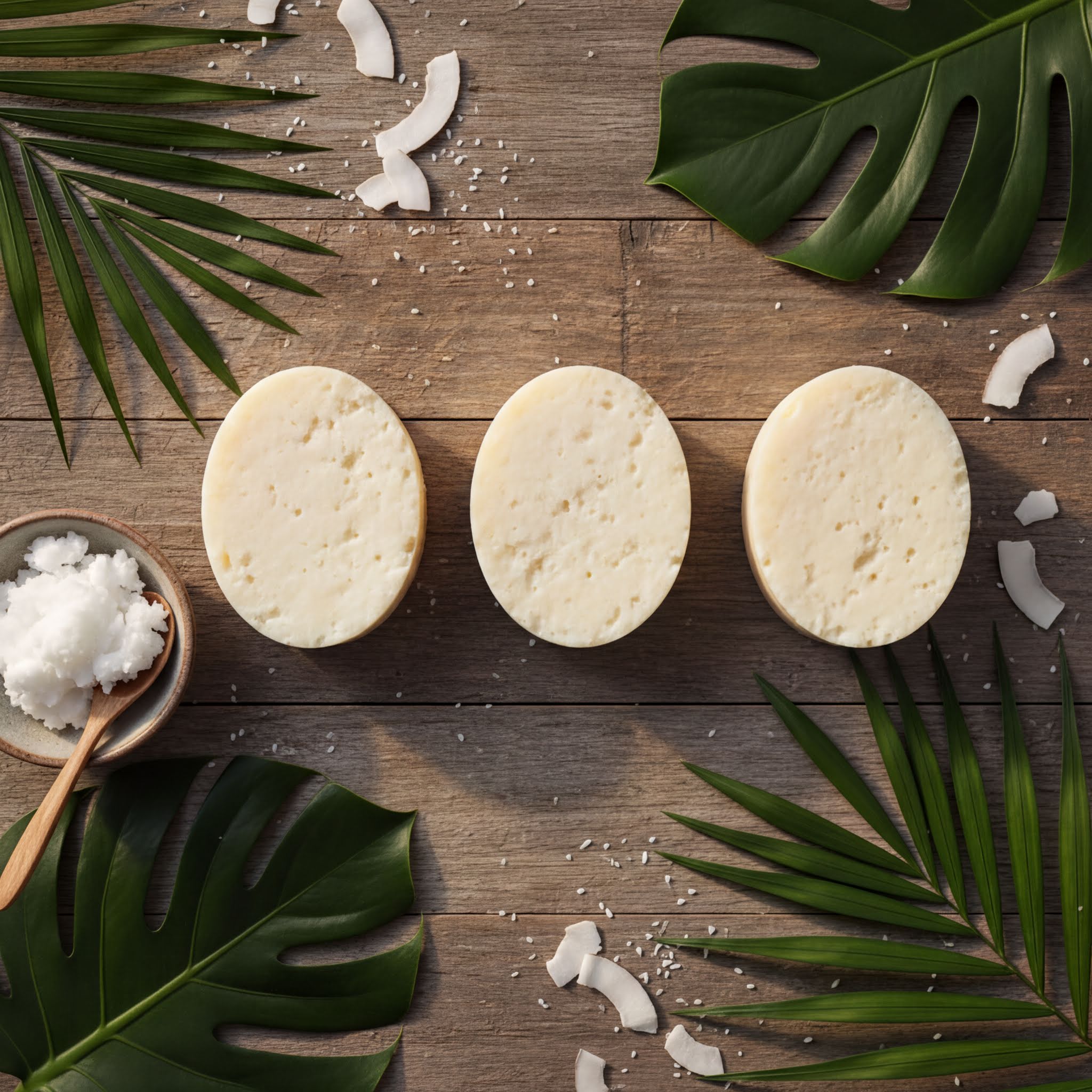 Coconut Soap Flat Lay