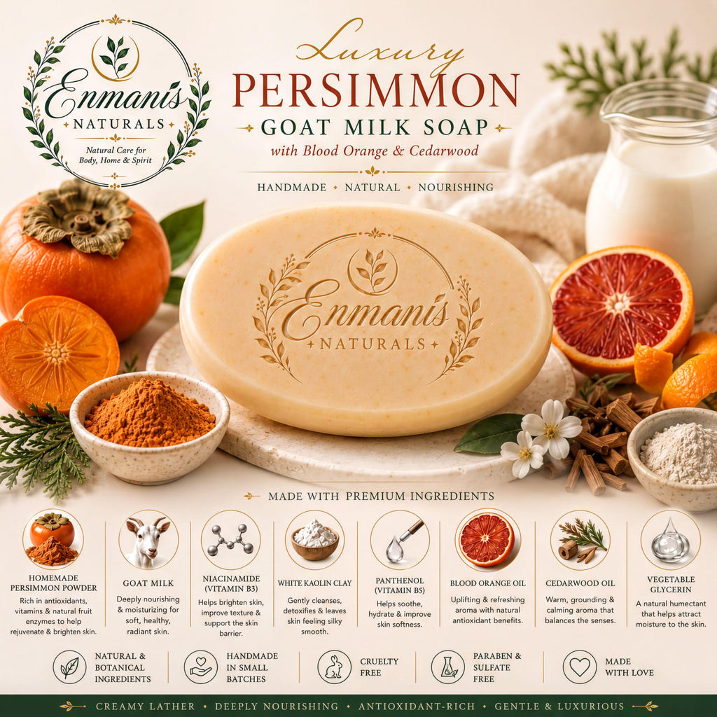 Goat Milk Soap, Persimmon Duo | Blood Orange Cedarwood Cream Set | 5.5Oz Bar, 4Oz Lotion