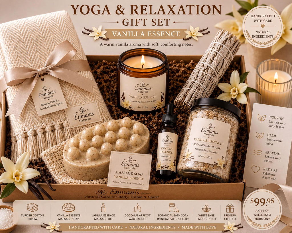 Lavender Serenity, Turkish Cotton Throw Box | Candle, Bath Soak, Sage | Handmade Set