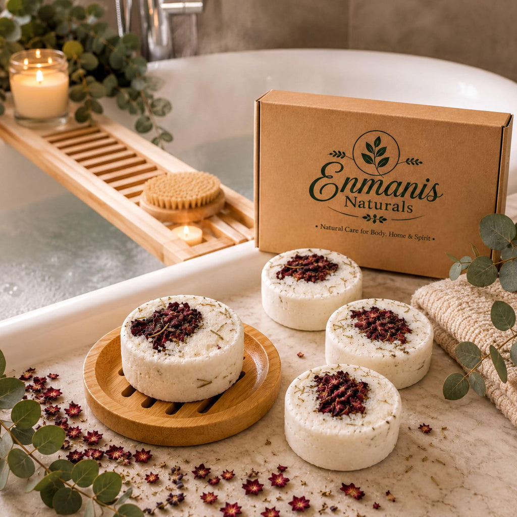 Handmade Eucalyptus Peppermint Shower Steamers, Aromatherapy Spa Gift Set (4 Pack)