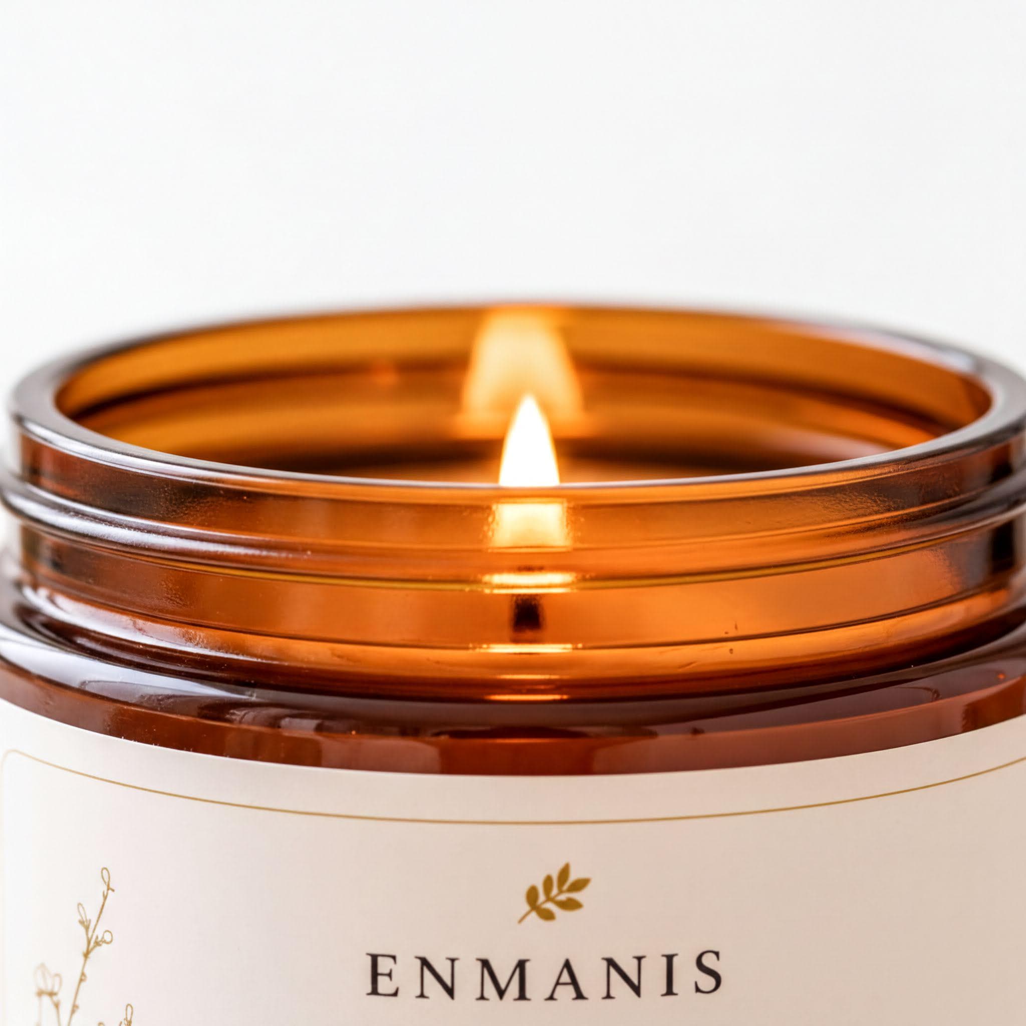 Handmade Candle, Amber Glass Jar - Coconut Apricot Wax | Cotton Wick | Relaxing Ambiance