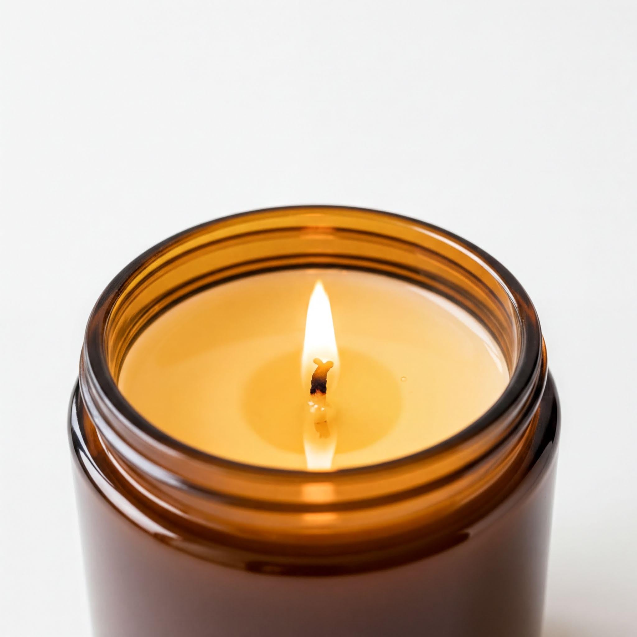 Lavender Candle, Coconut Apricot Wax | Amber Glass Jar | 4 Oz | Hand Poured, Small Batch