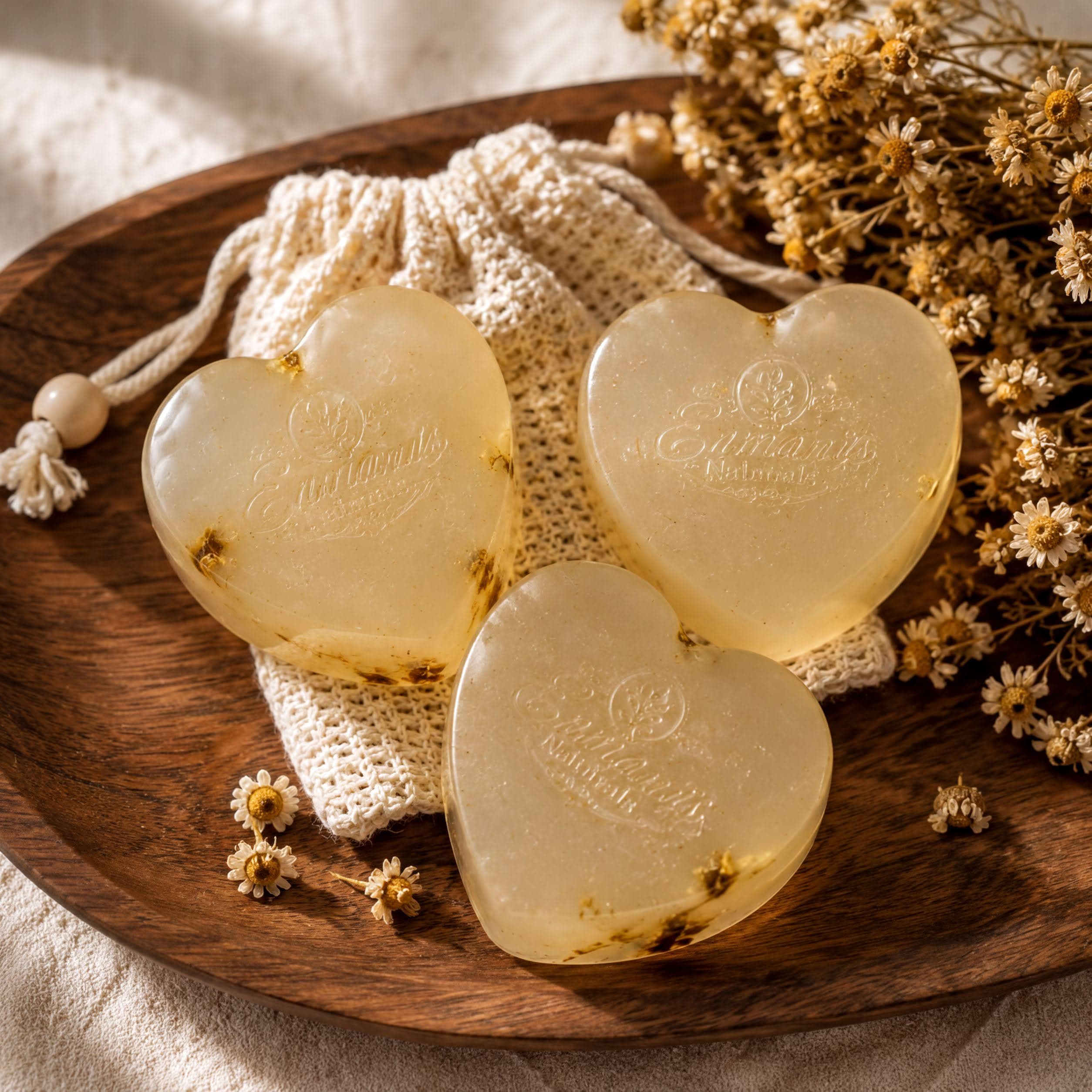 Skin Calming Soap, Heart-Shaped Handmade Bar | Glycerin | Fragrance-Free Gentle Cleanser