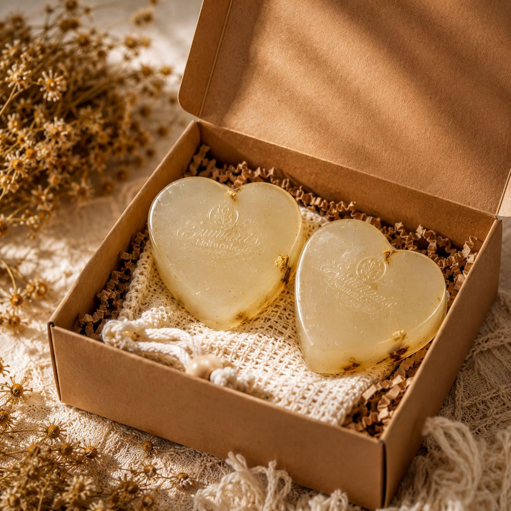 Skin Calming Soap, Heart-Shaped Handmade Bar | Glycerin | Fragrance-Free Gentle Cleanser