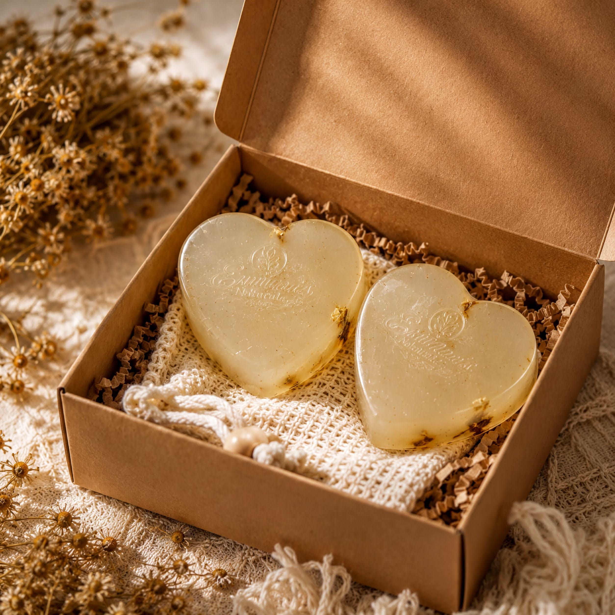 Skin Calming Soap, Heart-Shaped Handmade Bar | Glycerin | Fragrance-Free Gentle Cleanser