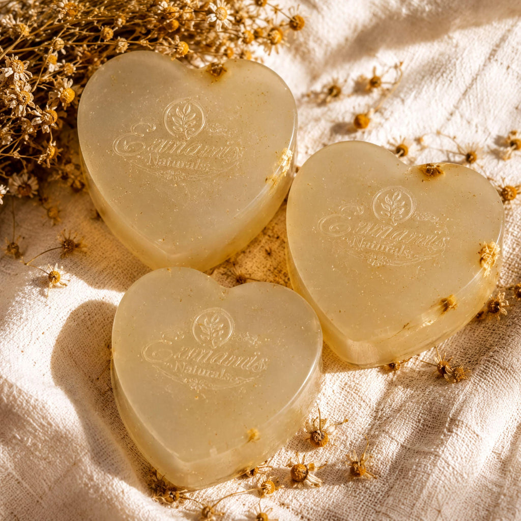 Skin Calming Soap, Heart-Shaped Handmade Bar | Glycerin | Fragrance-Free Gentle Cleanser
