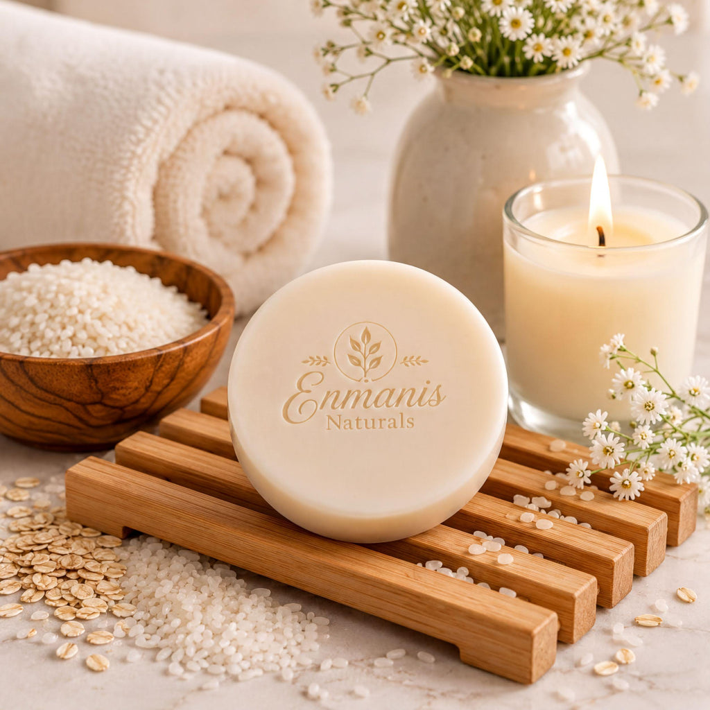 Handmade Rice Soap, Goat Milk Facial Bar, Korean Skincare Ritual, Small Batch Cleansing