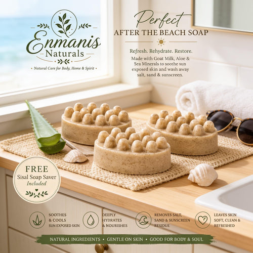 After Beach Massage Bar | Goat Milk Aloe Vera Salt Reset Soap (4–4.5 Oz)