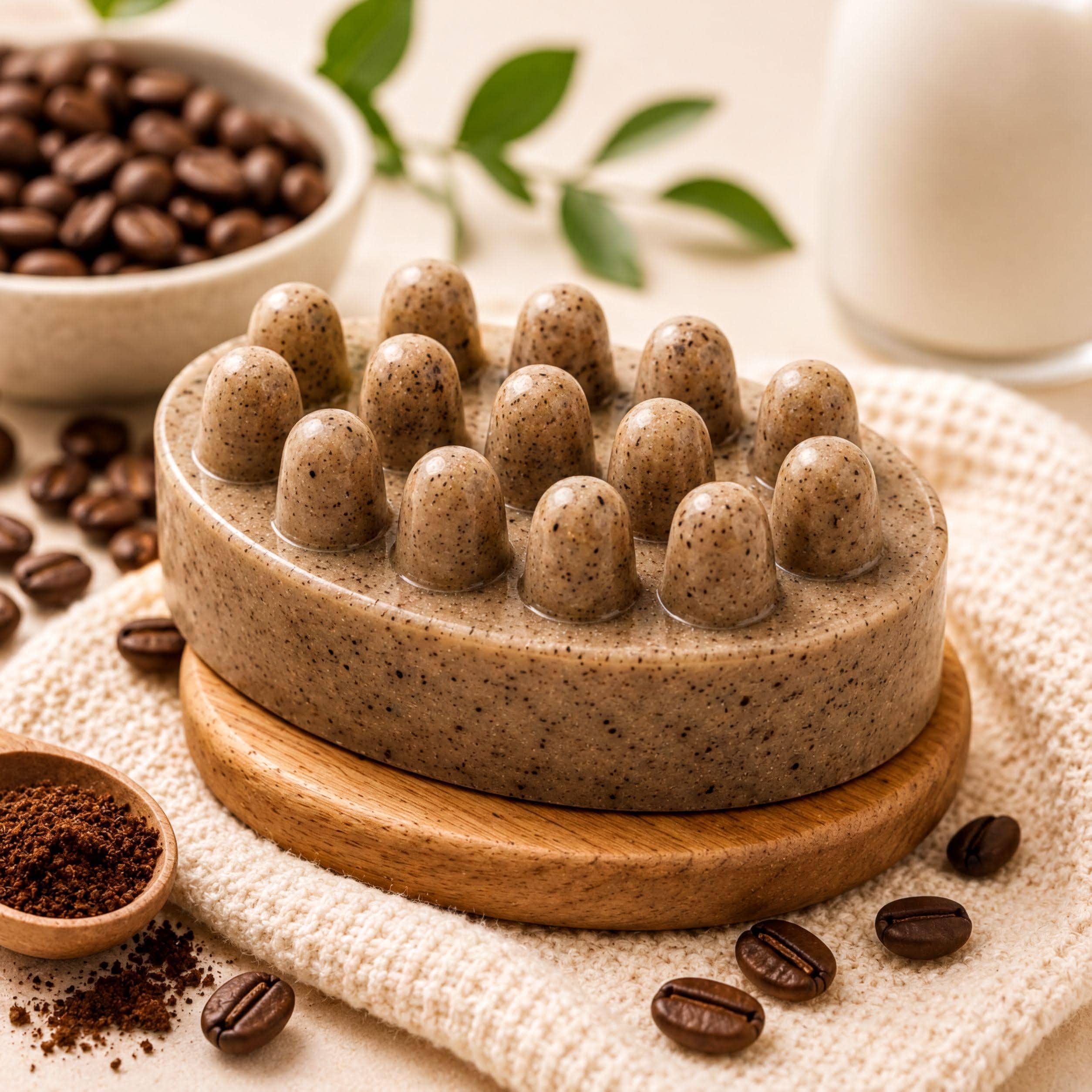 Coffee Soap | Goat Milk Massage Bar, Exfoliating Aroma - Handmade Natural Skincare, Artisan