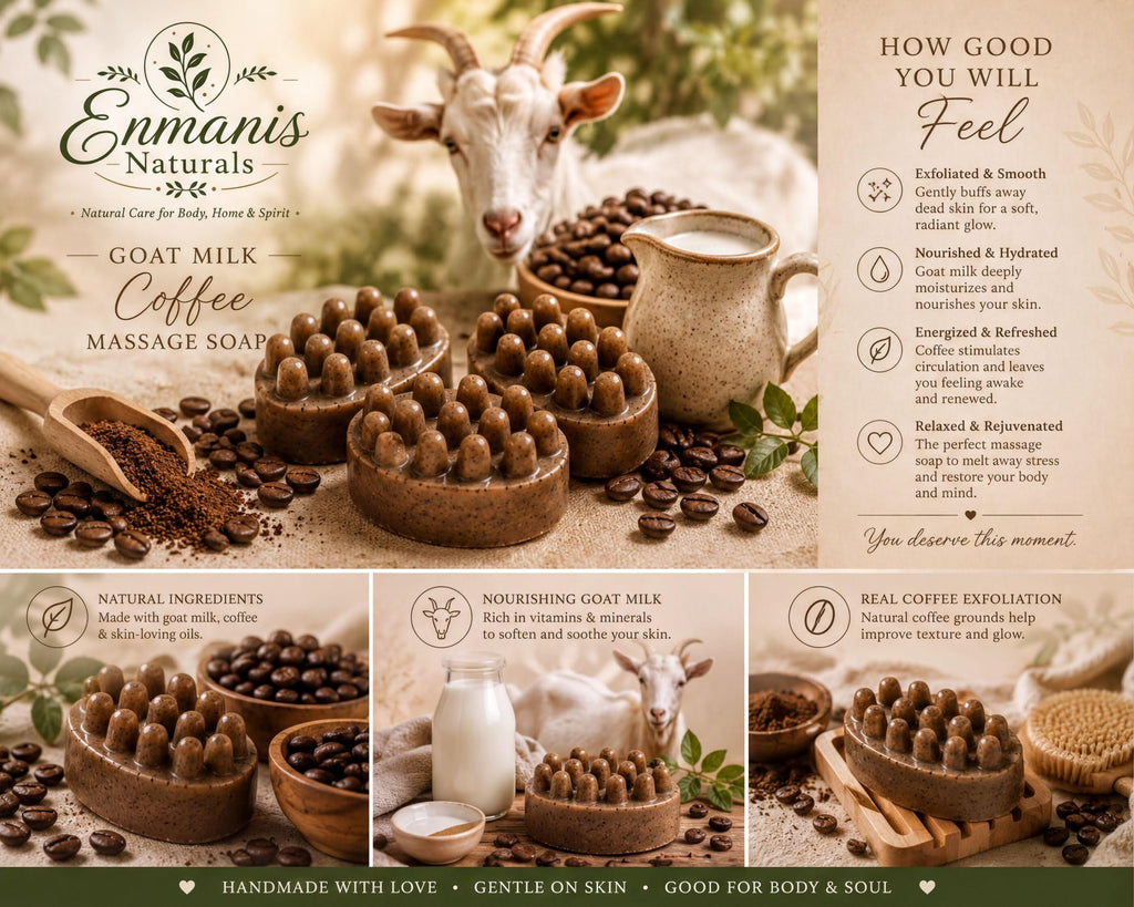 Coffee Soap | Goat Milk Massage Bar, Exfoliating Aroma - Handmade Natural Skincare, Artisan