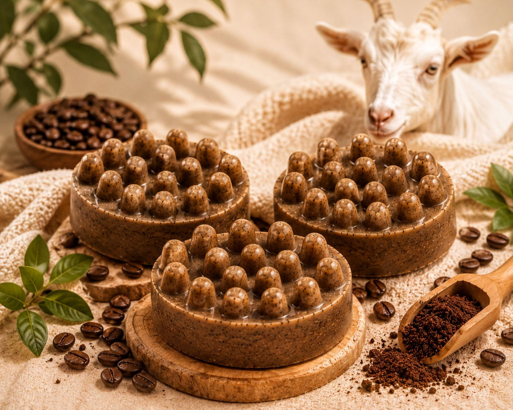 Coffee Soap | Goat Milk Massage Bar, Exfoliating Aroma - Handmade Natural Skincare, Artisan