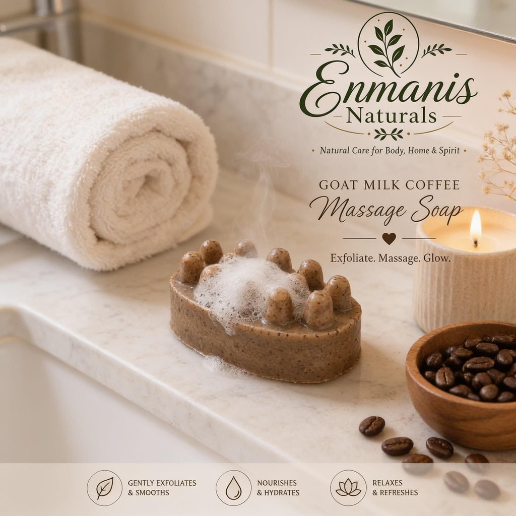 Coffee Soap | Goat Milk Massage Bar, Exfoliating Aroma - Handmade Natural Skincare, Artisan