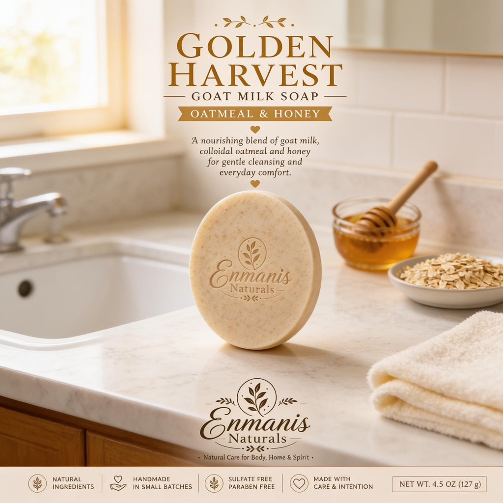 Goat Milk Soap - Colloidal Oatmeal, Honey, Shea Butter | 5.5 Oz | Dry, Sensitive Skin