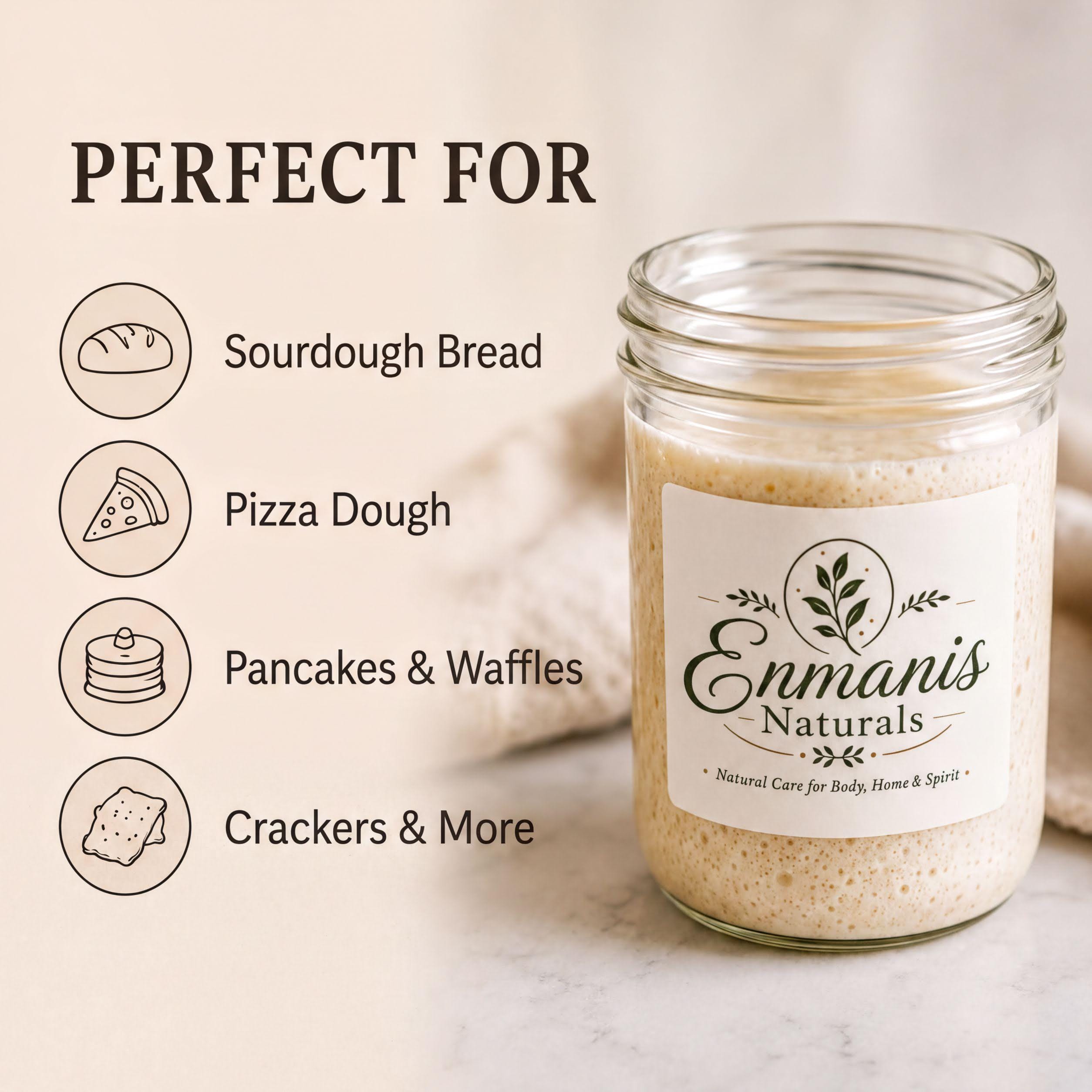 Sourdough Starter, Live Culture | Fresh Artisan Bread Base | Wheat Flour, Water, Wild Yeast