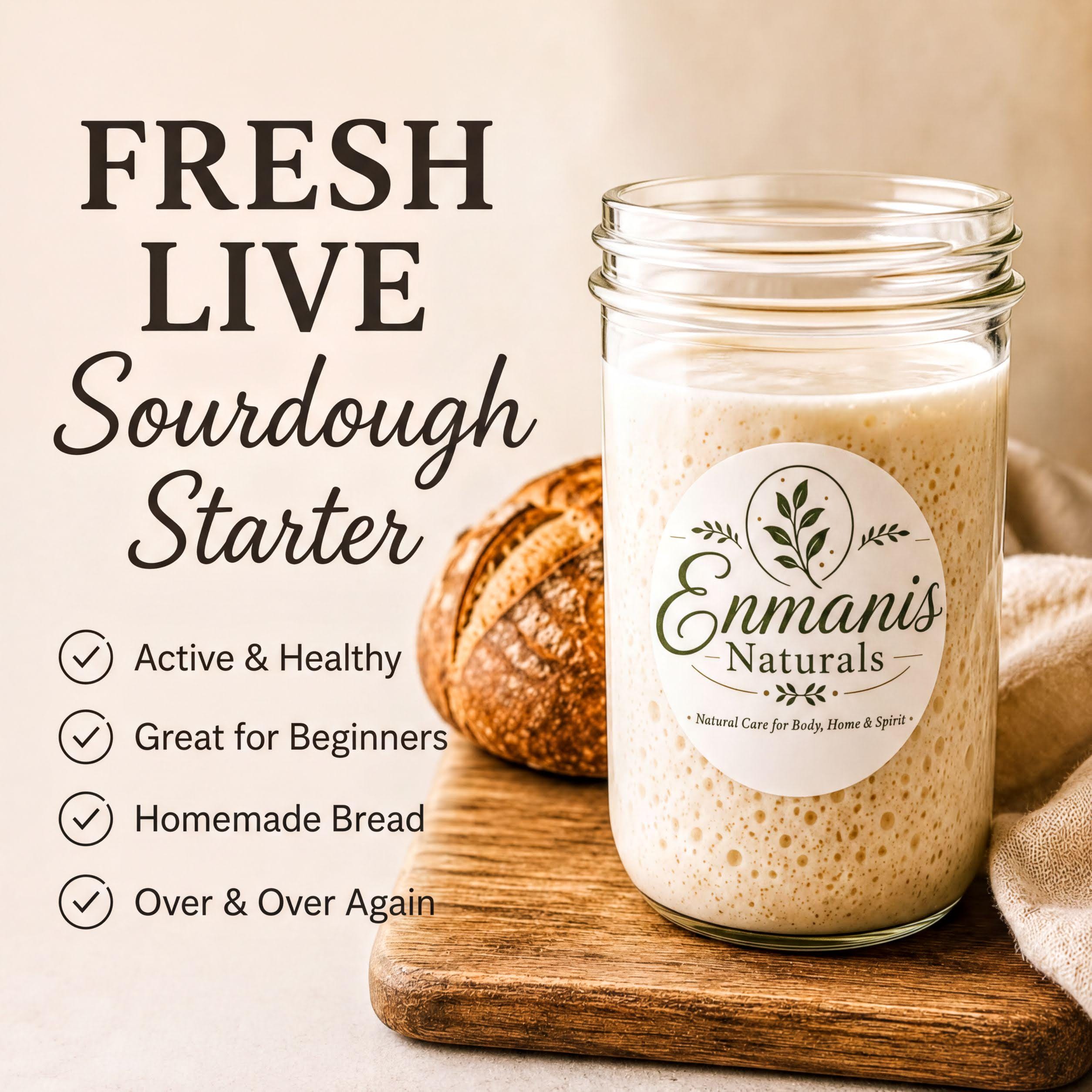 Sourdough Starter, Live Culture | Fresh Artisan Bread Base | Wheat Flour, Water, Wild Yeast