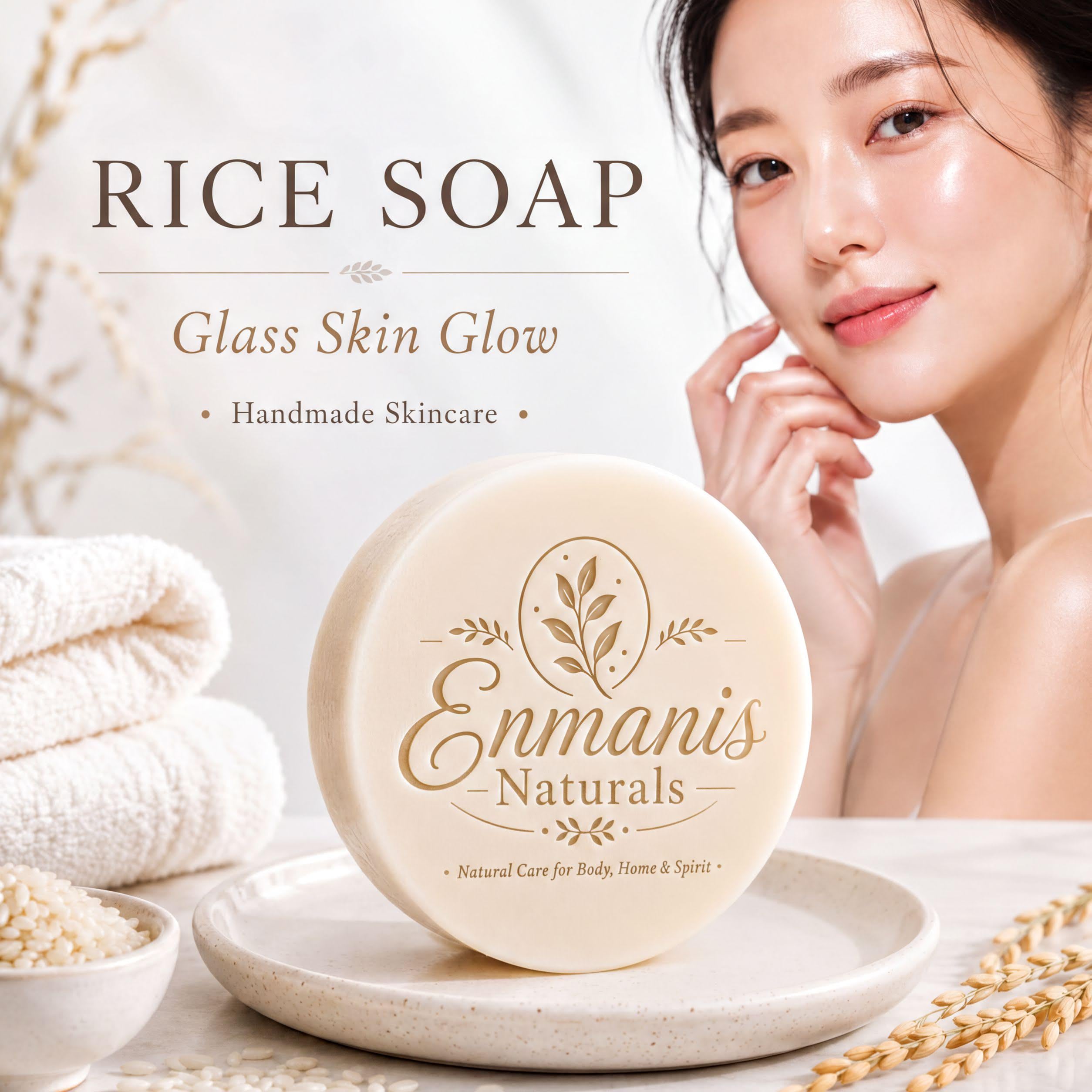 Rice Soap Bar for Dull Skin | Goat Milk Facial Cleansing (Gift Set of 2)