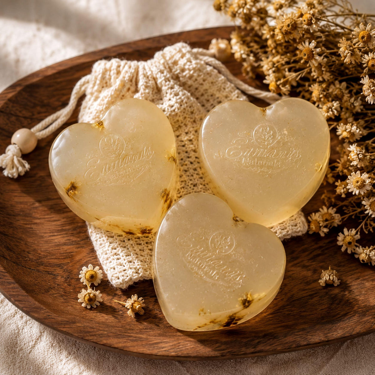 Fragrance-Free Glycerin Heart Soap, Gentle Handmade Bath Bar for Sensitive Skin