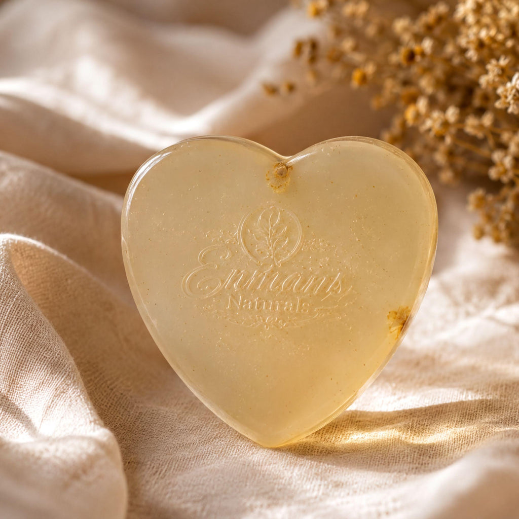 Unscented Soap Bar | Fragrance-Free Glycerin | Heart-Shaped Handmade, Sensitive Skin, Chamomille