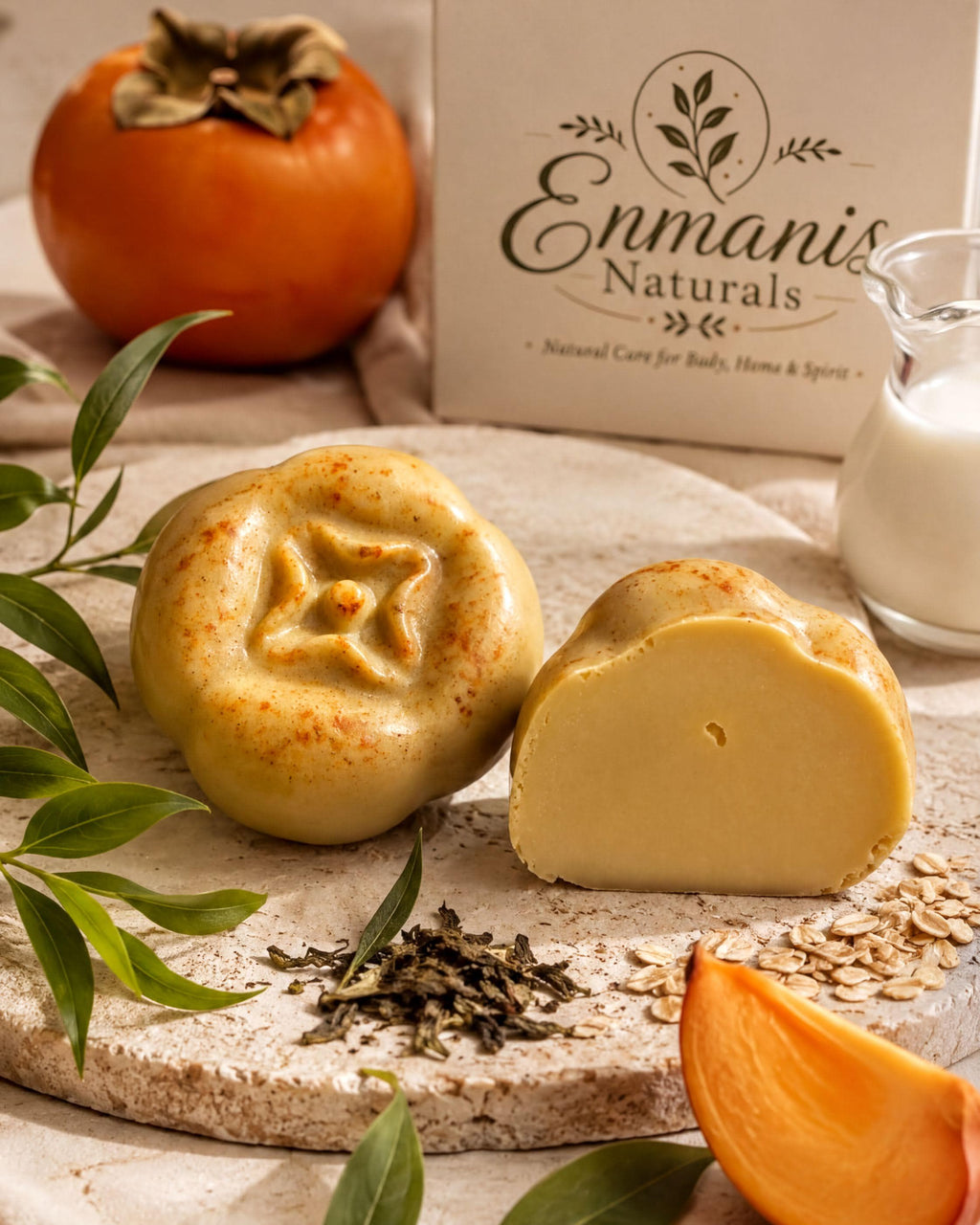 7 Shower Steamers Gift Set with Persimmon Goat Milk Soap & Bamboo Dish | Aromatherapy Spa