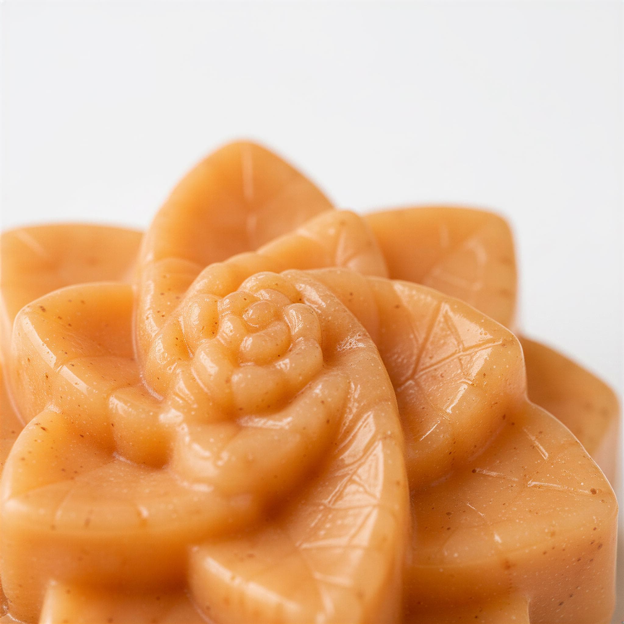 Flower Soap Gift Set of 6, Lavender Orange Rice Persimmon Coconut Green Tea, Guest Bathroom Soaps, Muslin Cloth & Soap Saver