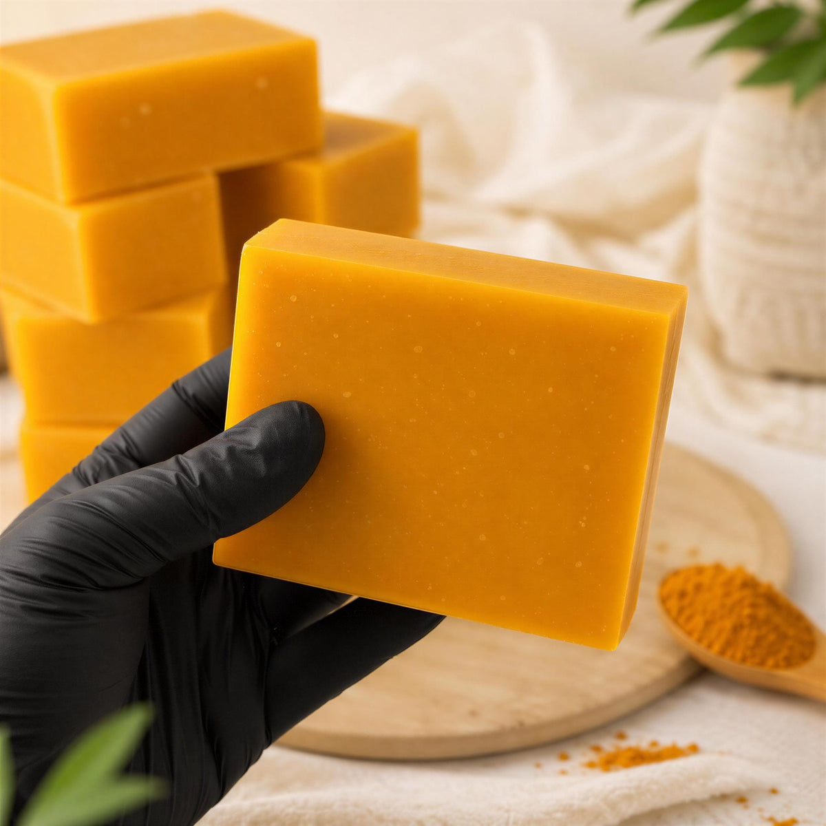 Handmade Turmeric Goat Milk Soap Bar, Shea Butter Brightening Cleanser (5.5 oz)
