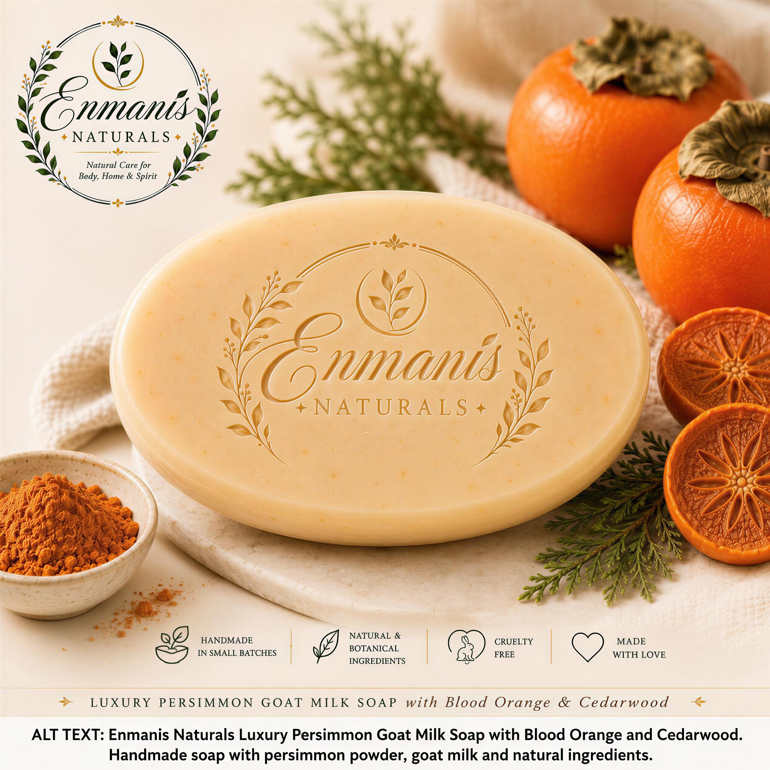 Goat Milk Soap, Persimmon Duo | Blood Orange Cedarwood Cream Set | 5.5Oz Bar, 4Oz Lotion