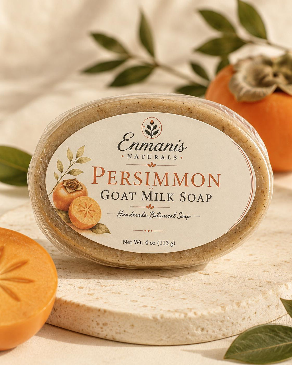 Goat Milk Soap, Persimmon Duo | Blood Orange Cedarwood Cream Set | 5.5Oz Bar, 4Oz Lotion