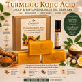 Handmade Turmeric Kojic Acid Soap Bars with Shea Butter, Face Body Cleanser