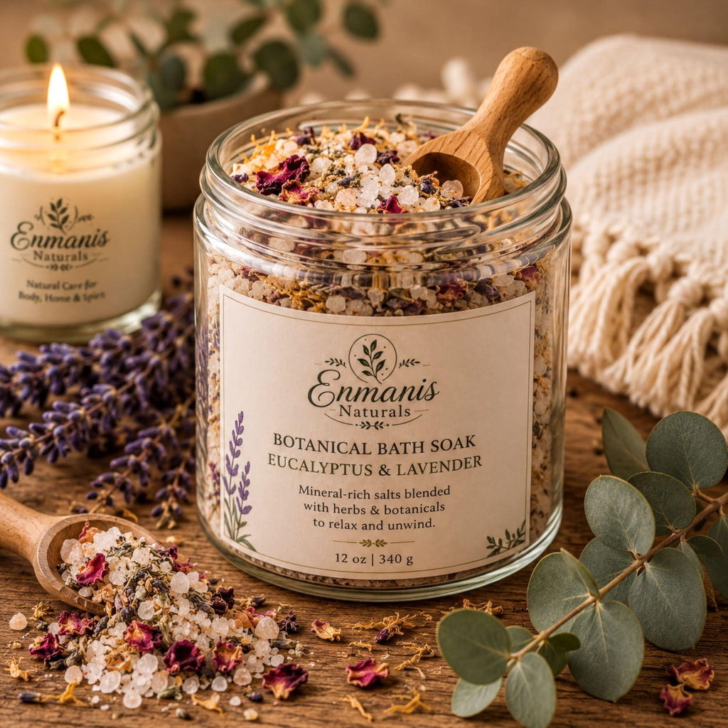 Lavender Serenity, Turkish Cotton Throw Box | Candle, Bath Soak, Sage | Handmade Set