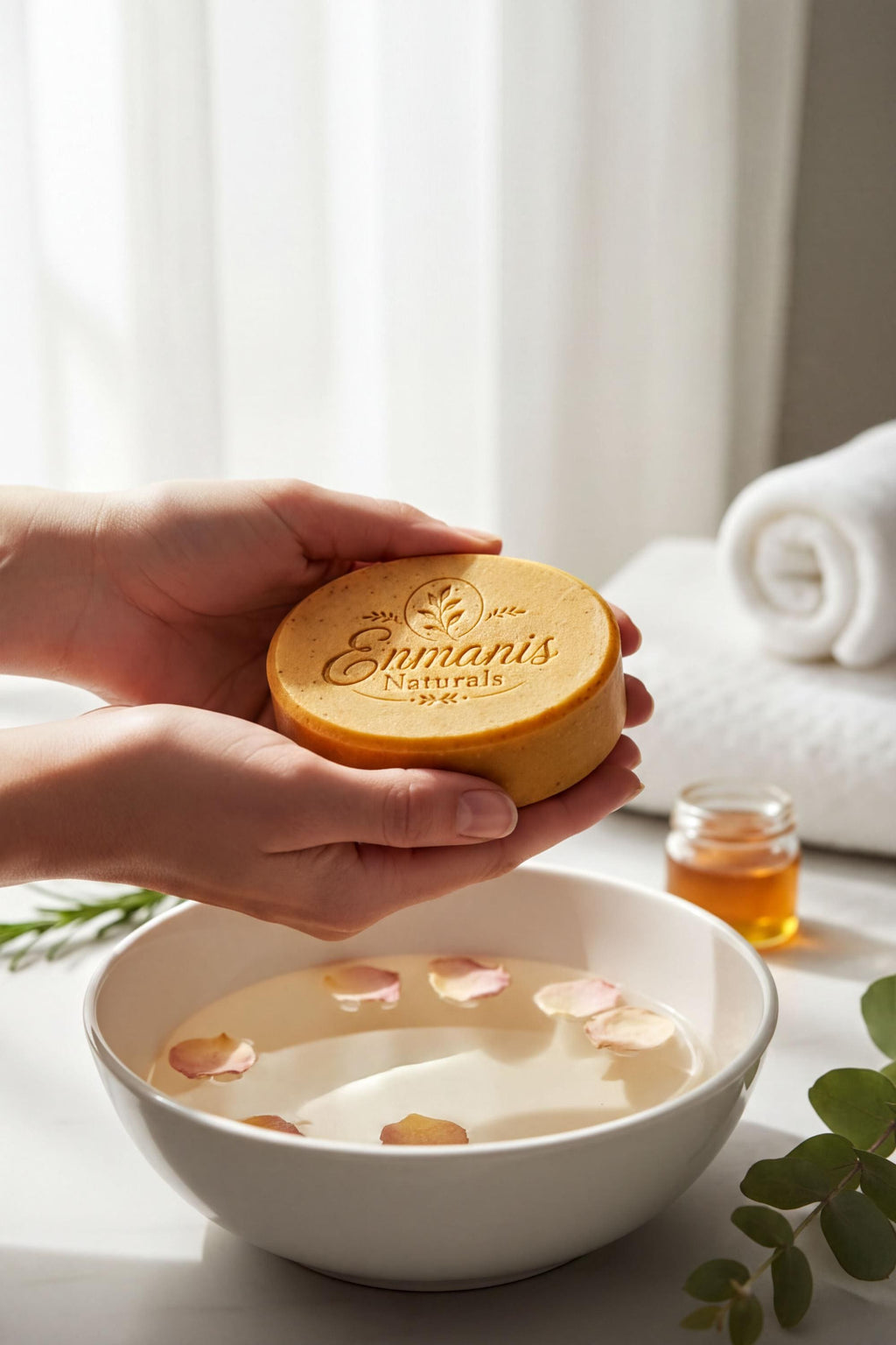 Turmeric Soap, Goat Milk Cleanser | Honey | Handmade Natural Bar For Face Body, 5.5 Oz