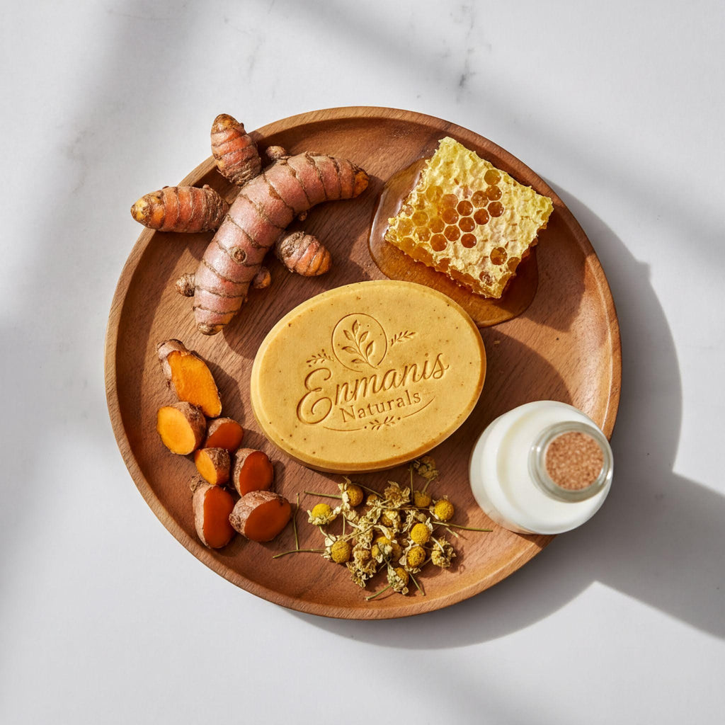 Turmeric Soap, Goat Milk Cleanser | Honey | Handmade Natural Bar For Face Body, 5.5 Oz