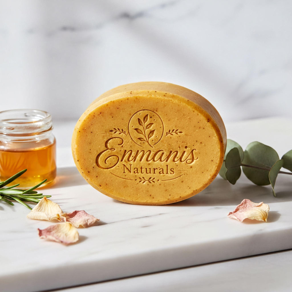 Turmeric Soap, Goat Milk Cleanser | Honey | Handmade Natural Bar For Face Body, 5.5 Oz