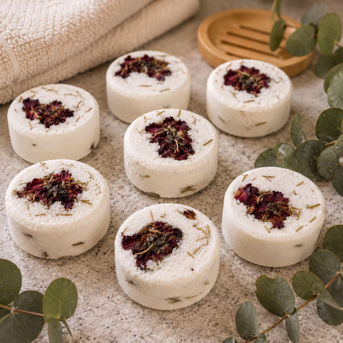 Handmade Eucalyptus Peppermint Shower Steamers, Aromatherapy Spa Gift Set (4 Pack)
