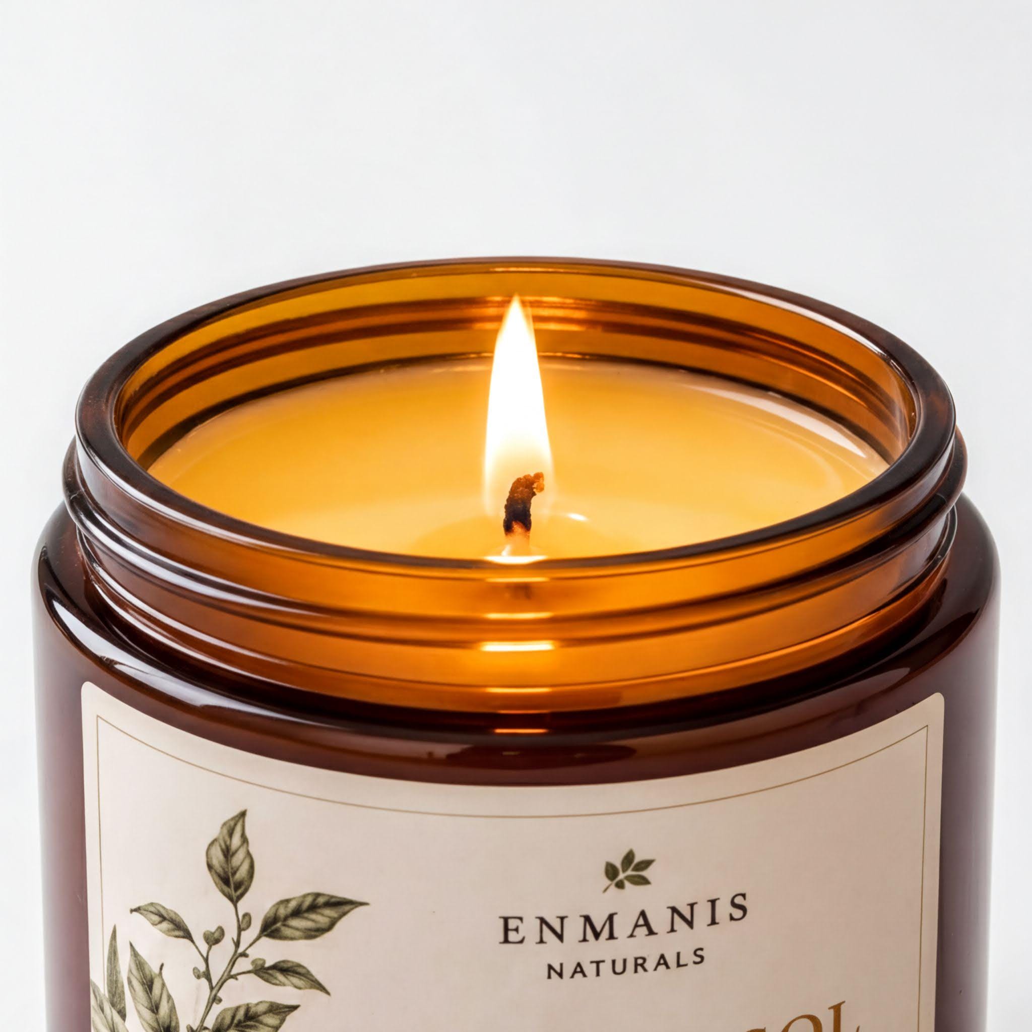 Handmade Candle | Orange Blossom, Coconut Apricot Wax - Amber Glass Jar, Cotton Wick, 4 Oz