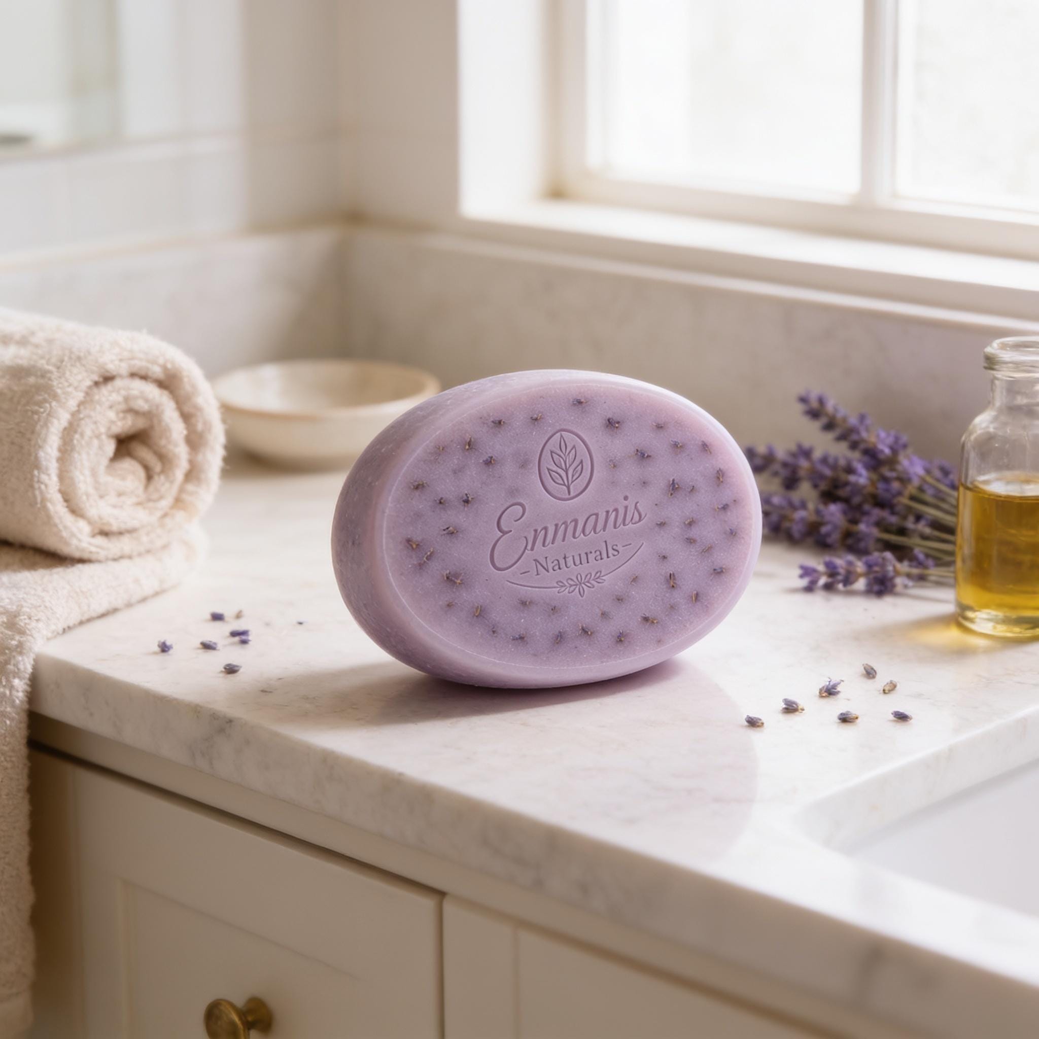 Handmade Lavender Goat Milk Soap Bar | Pure Essential Oils, Calming Spa Gift