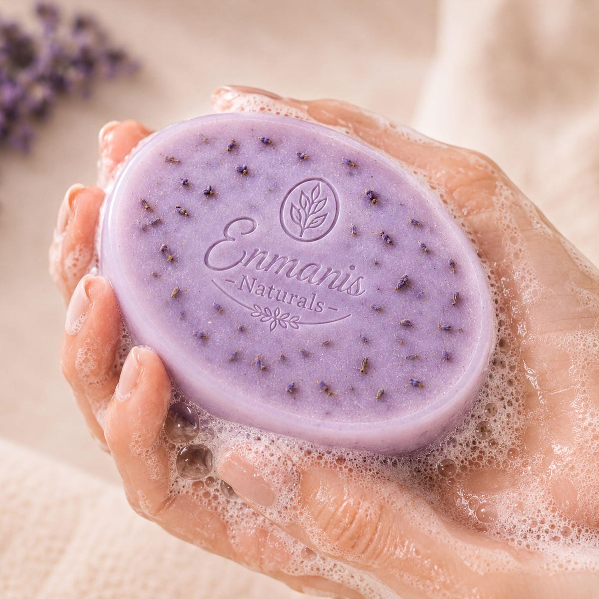 Handmade Lavender Goat Milk Soap | Essential Oils, Real Lavender Buds (5.5 Oz)