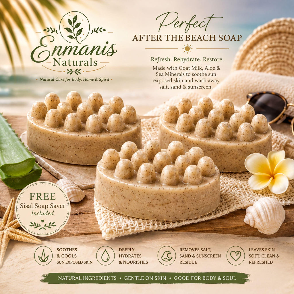 After Beach Massage Bar | Goat Milk Aloe Vera Salt Reset Soap (4–4.5 Oz)