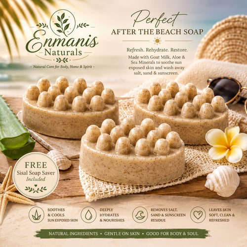 After Beach Massage Bar | Goat Milk Aloe Vera Salt Reset Soap (4–4.5 Oz)