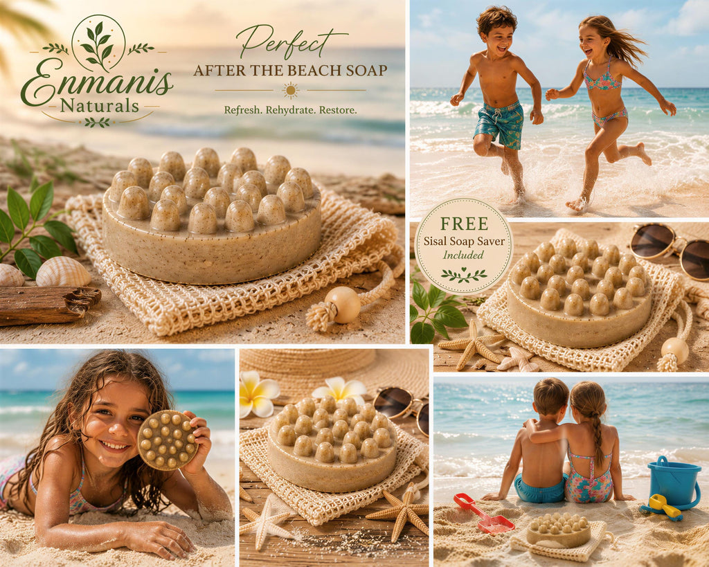 After Beach Massage Bar | Goat Milk Aloe Vera Salt Reset Soap (4–4.5 Oz)
