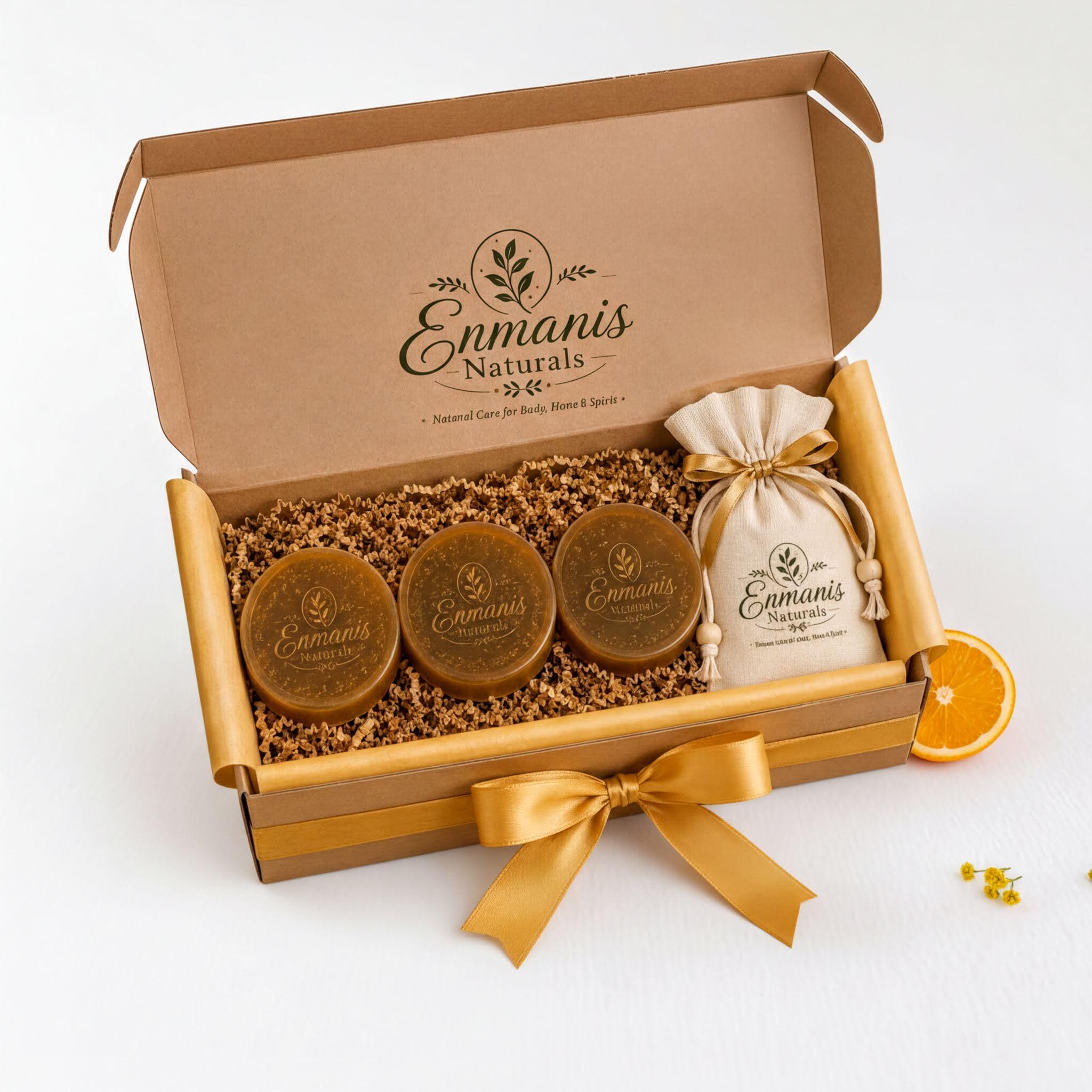 Handmade Orange, Glycerin Soap Gift Set | Citrus Oil | Dried Peel | Translucent Amber Bars