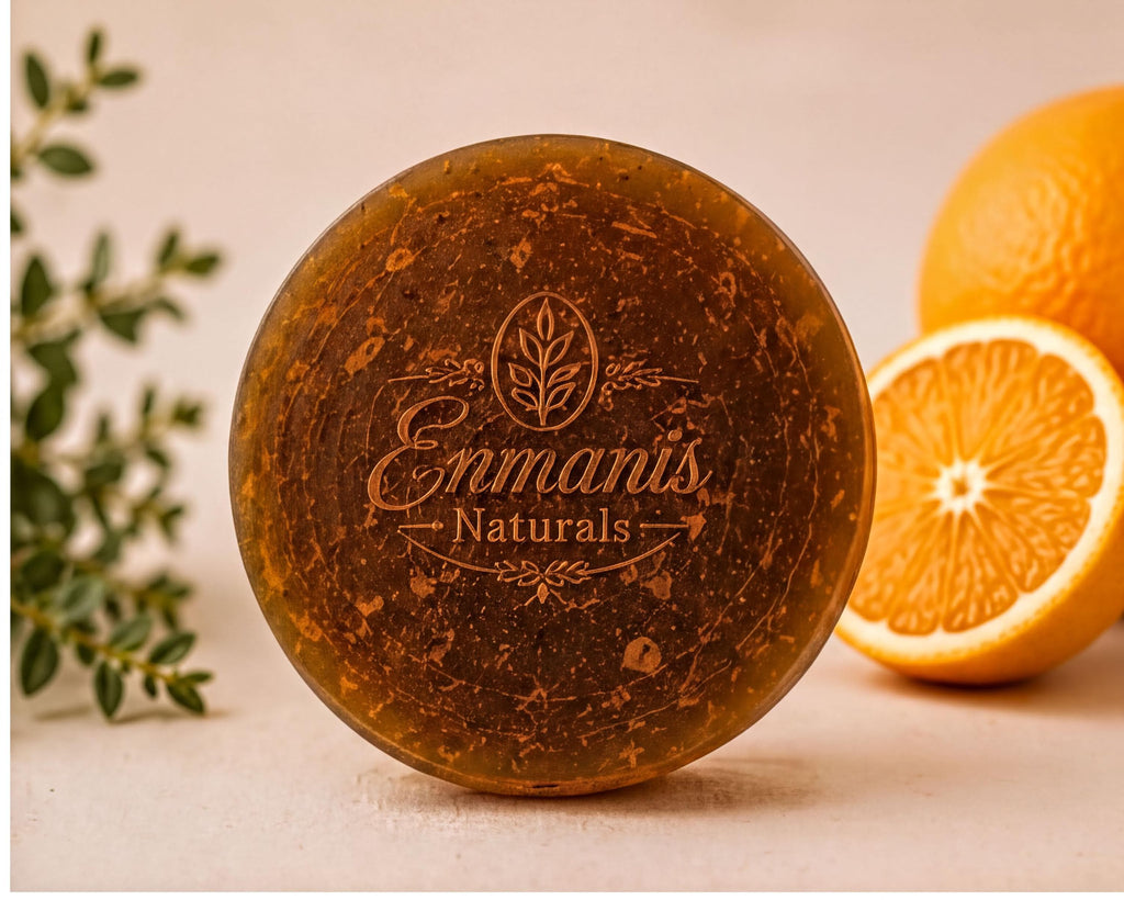 Handmade Orange, Glycerin Soap Gift Set | Citrus Oil | Dried Peel | Translucent Amber Bars
