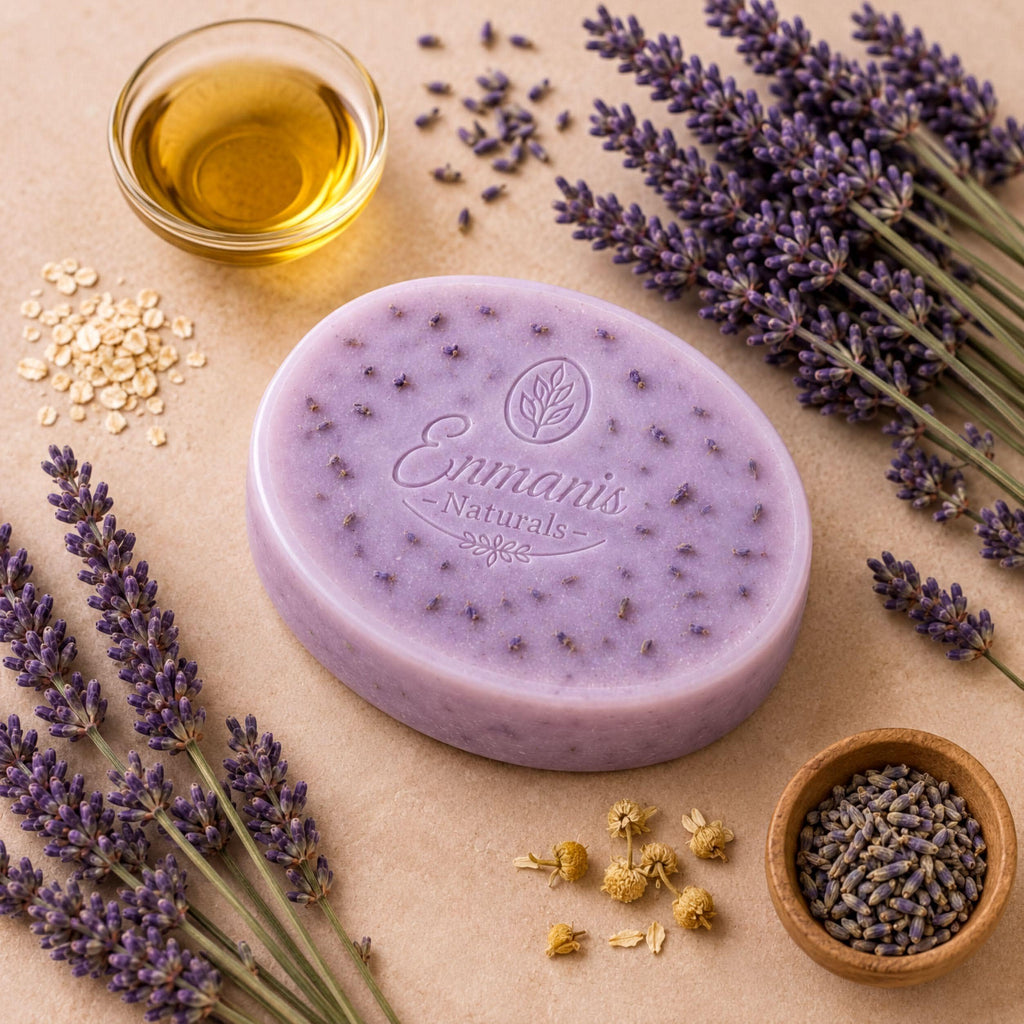 Handmade Lavender Goat Milk Soap Gift Set, Botanical Spa Box, Natural Aromatherapy Cleansing