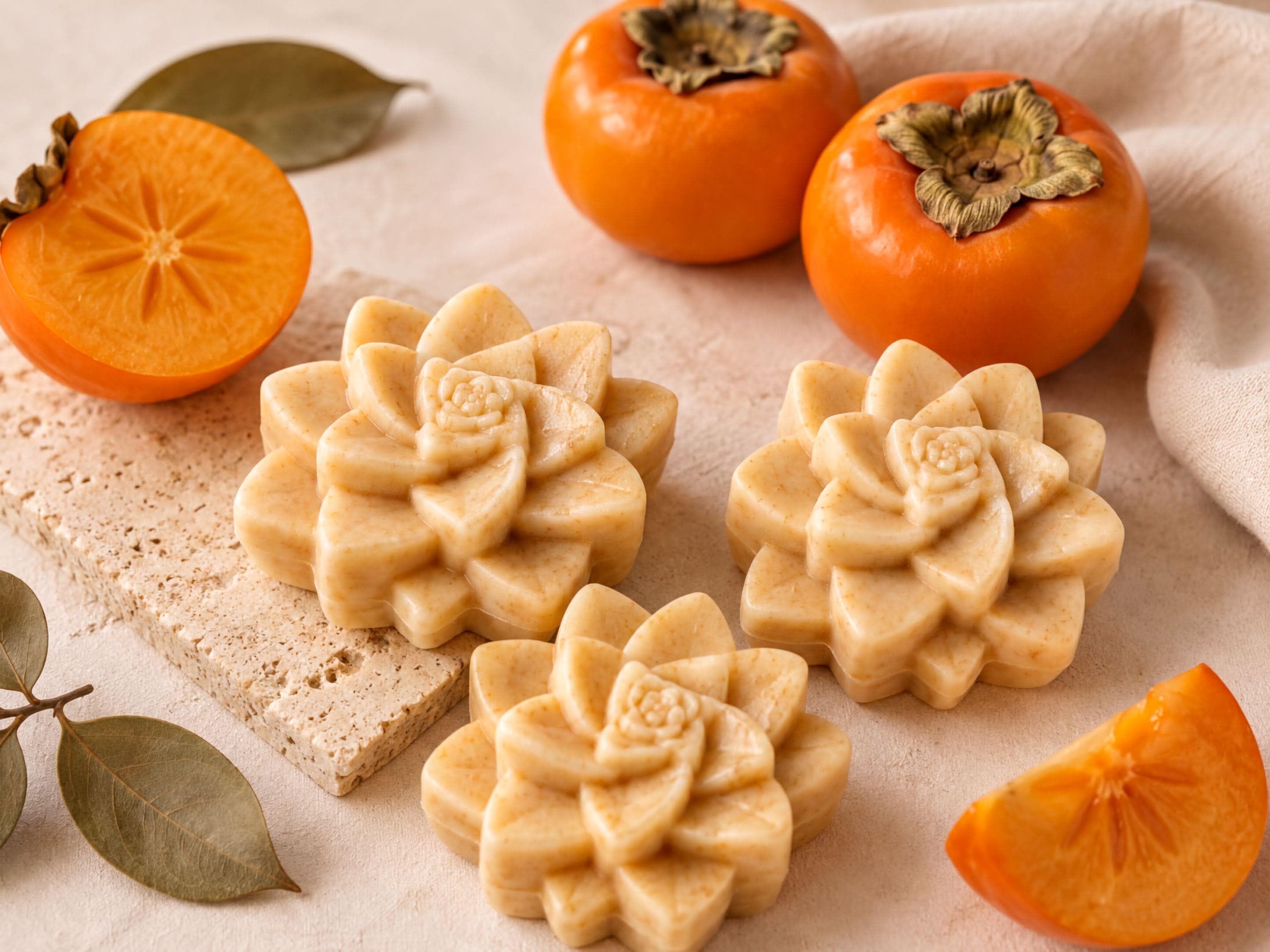 Persimmon Soap for Nonenal-Related Odor, Goat Milk Bar with Green Tea, Set of 3