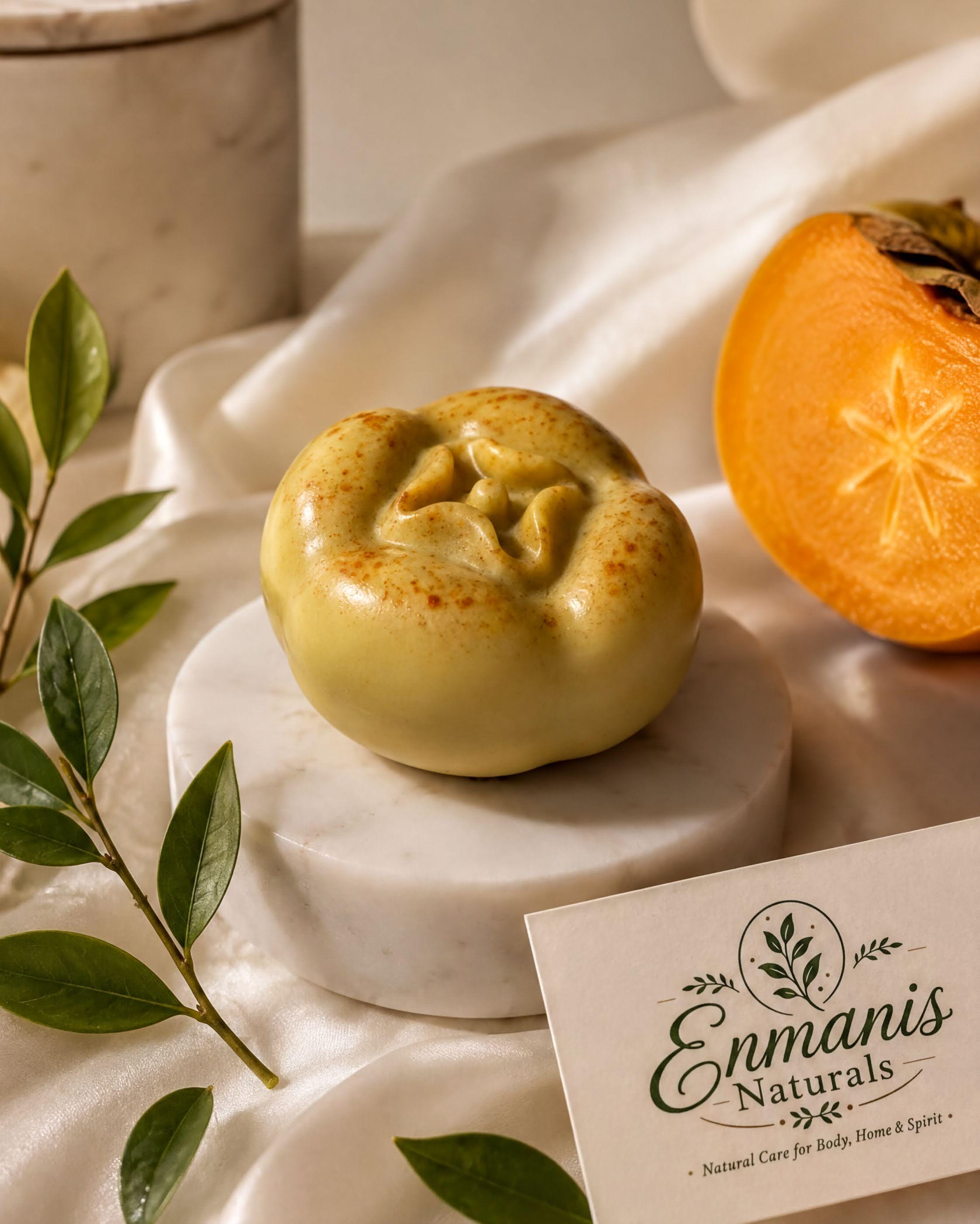 Handmade Persimmon Soap, Goat Milk Bar with Niacinamide, Kaolin Clay