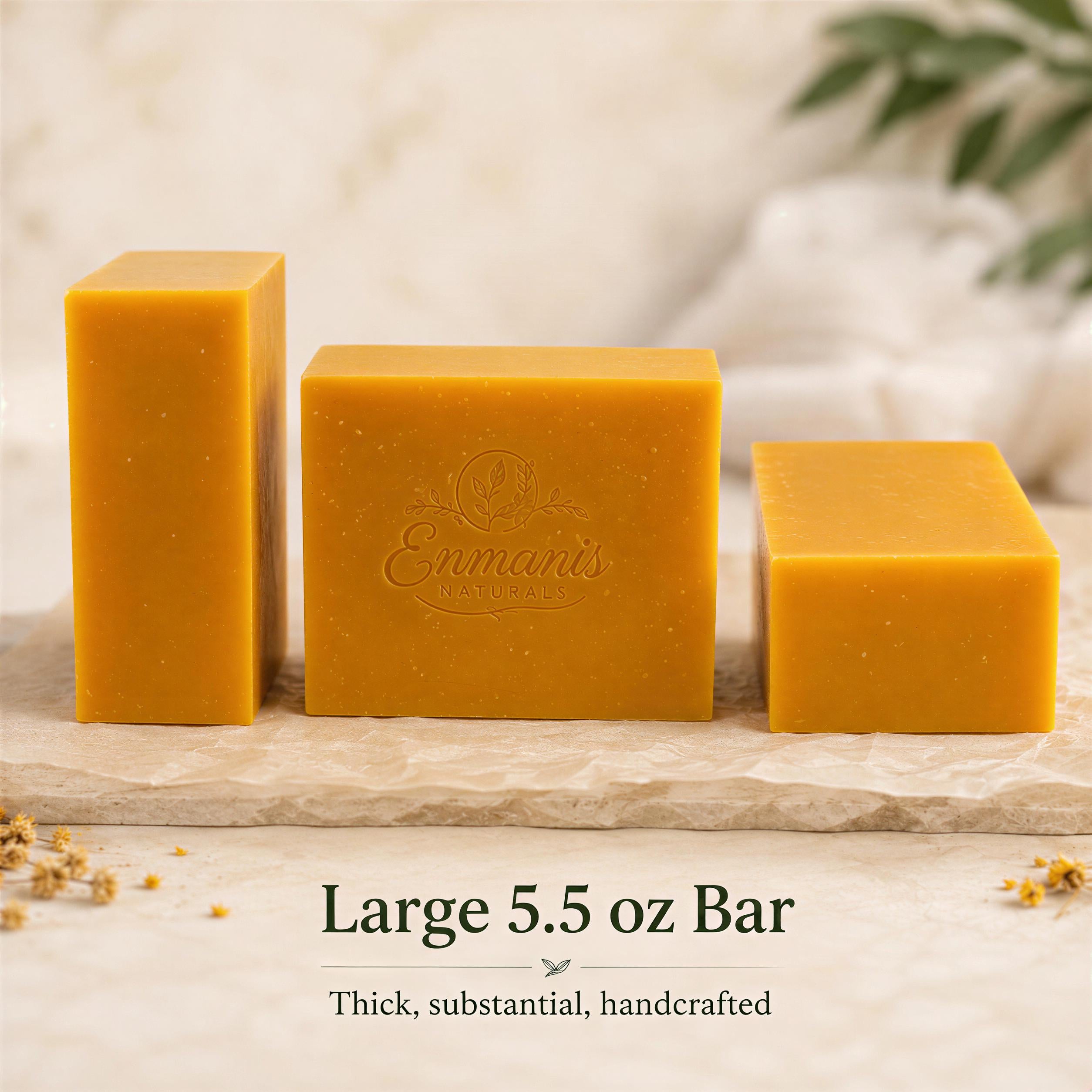 Handmade Turmeric Goat Milk Soap Bar, Shea Butter Brightening Cleanser (5.5 oz)