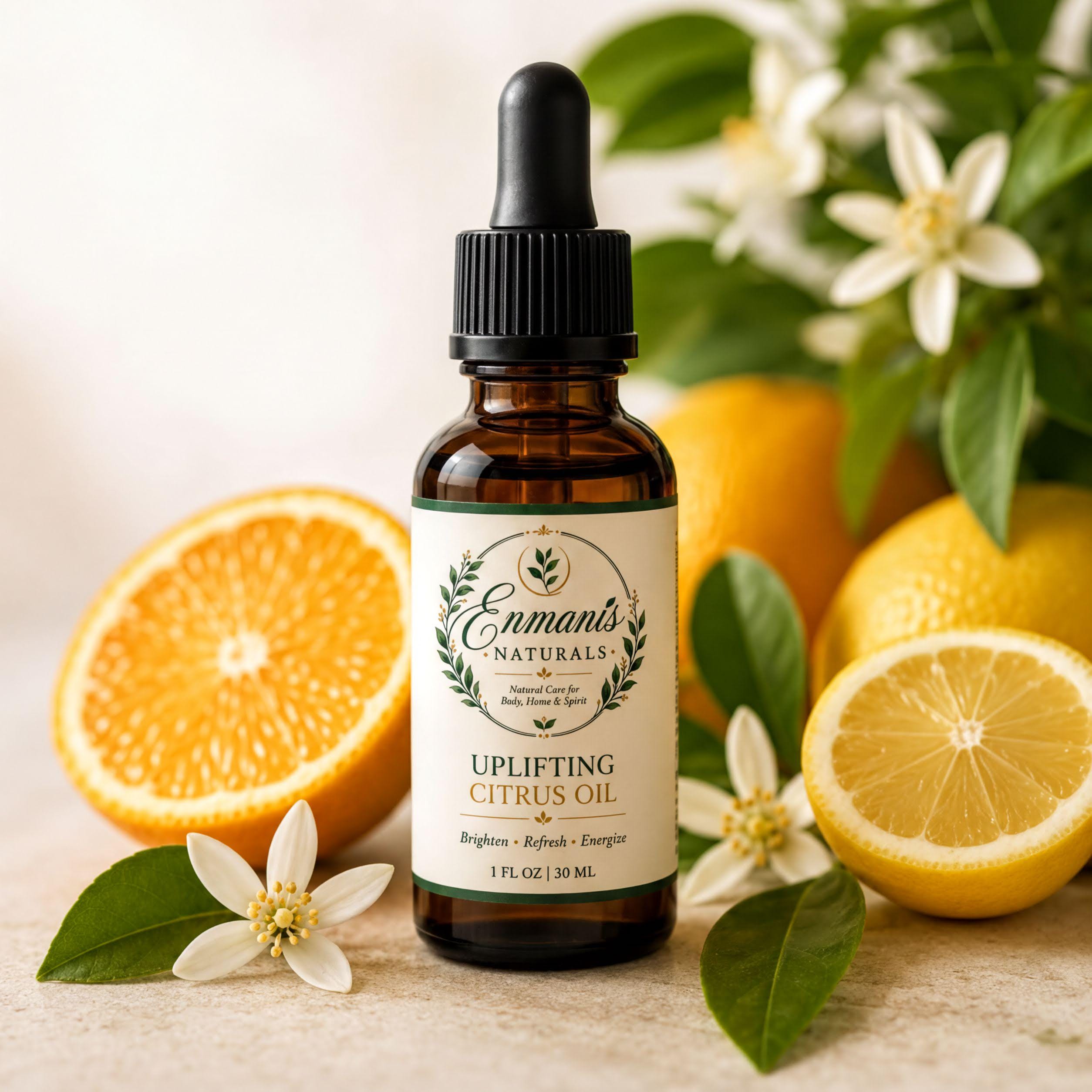 Enmanis Naturals Citrus Body Oil, Jojoba Moisturizing Blend, Fast Absorbing (1 oz)